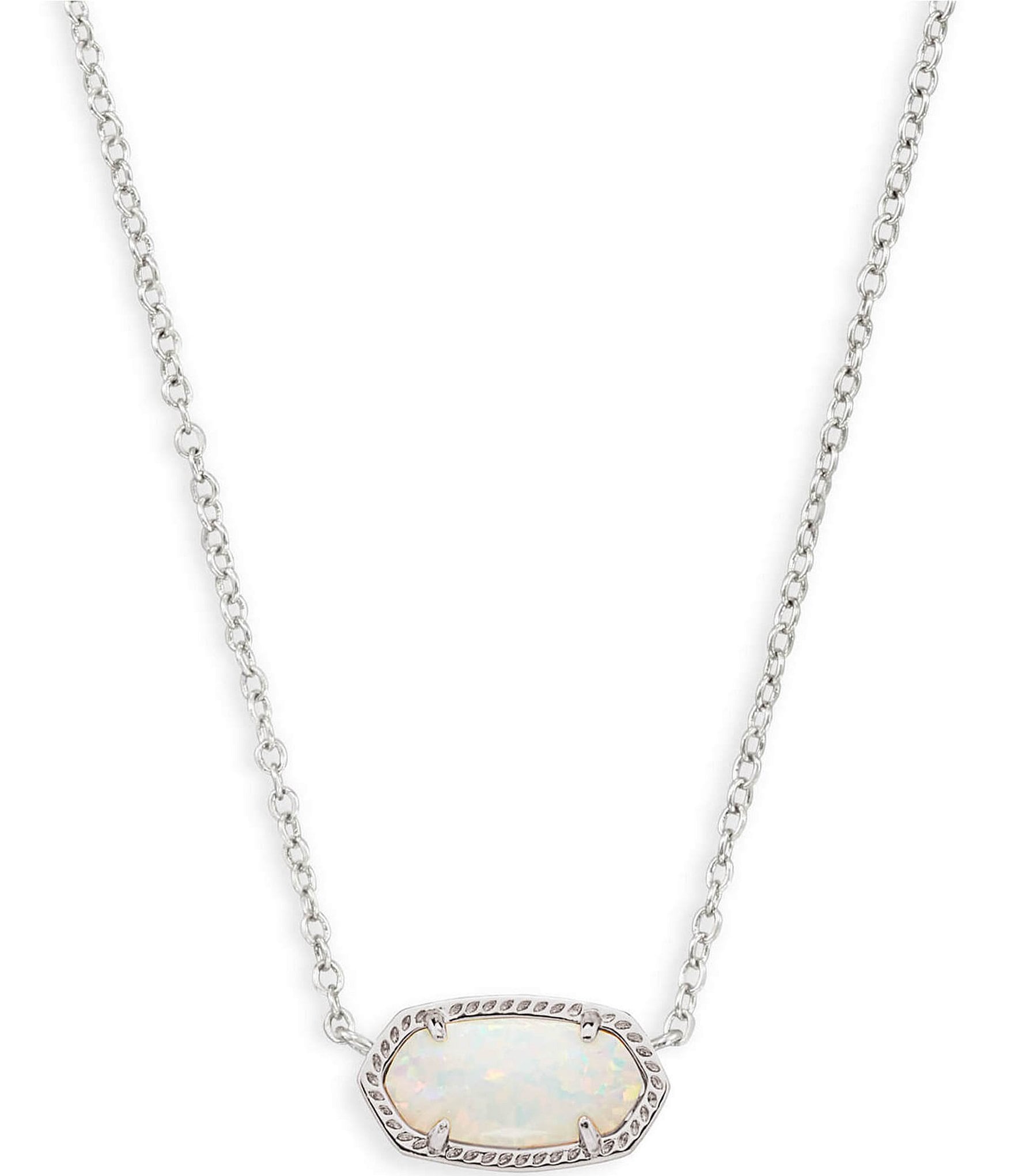 Kendra Scott Elisa Silver Opal Pendant Necklace