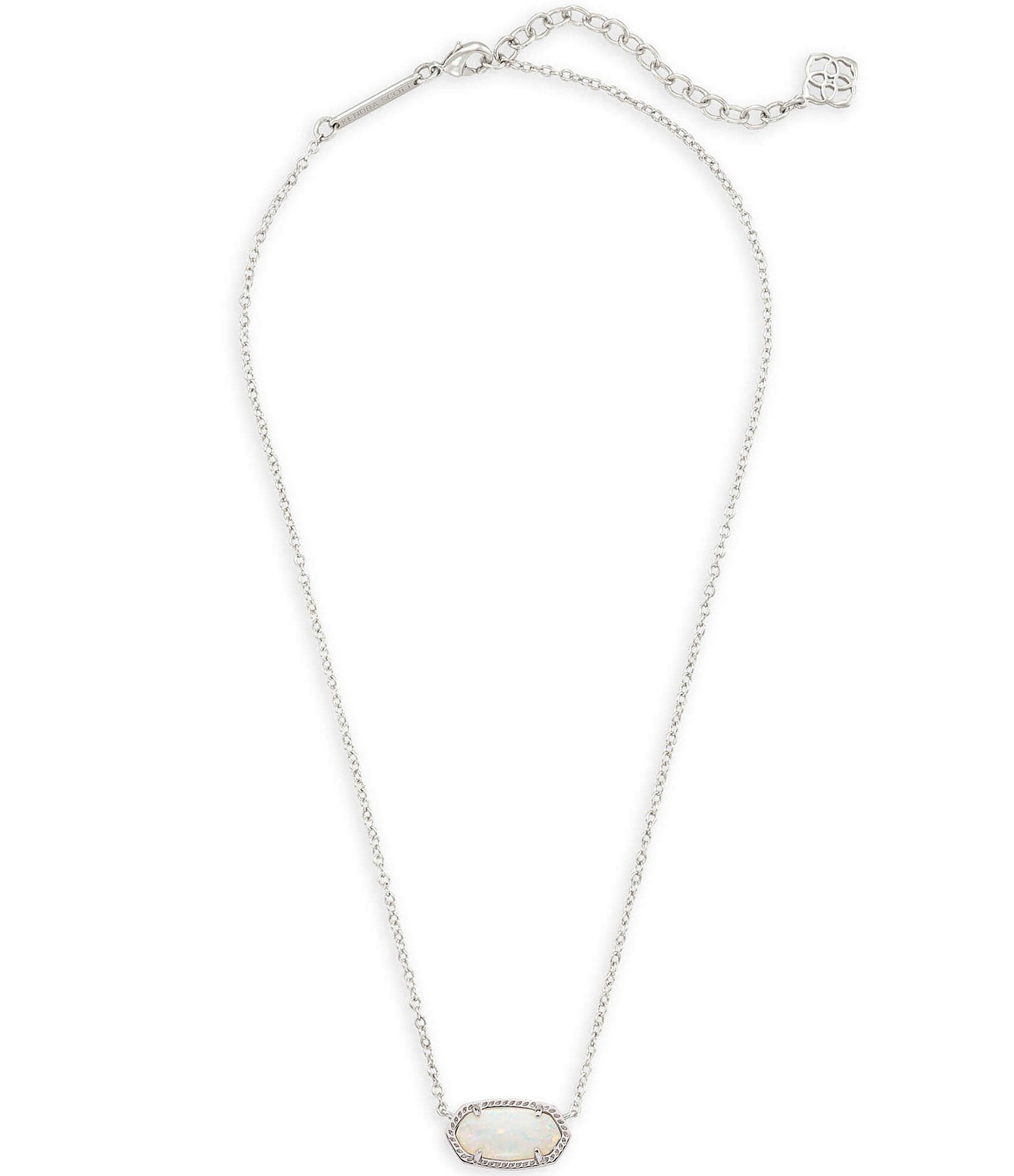 Kendra Scott Elisa Silver Opal Pendant Necklace