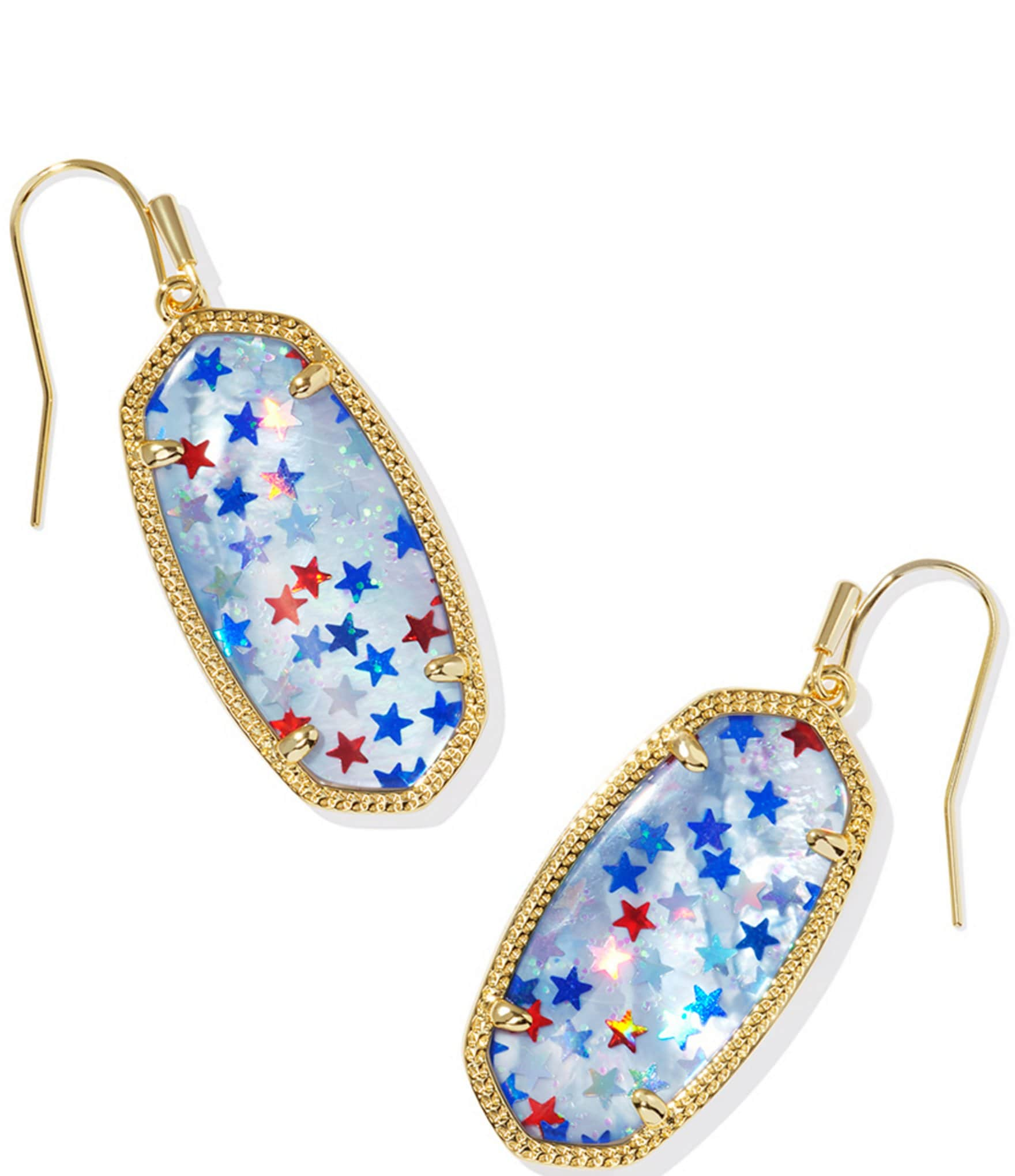 Kendra Scott Elle Red White and Blue Stars Drop Earrings