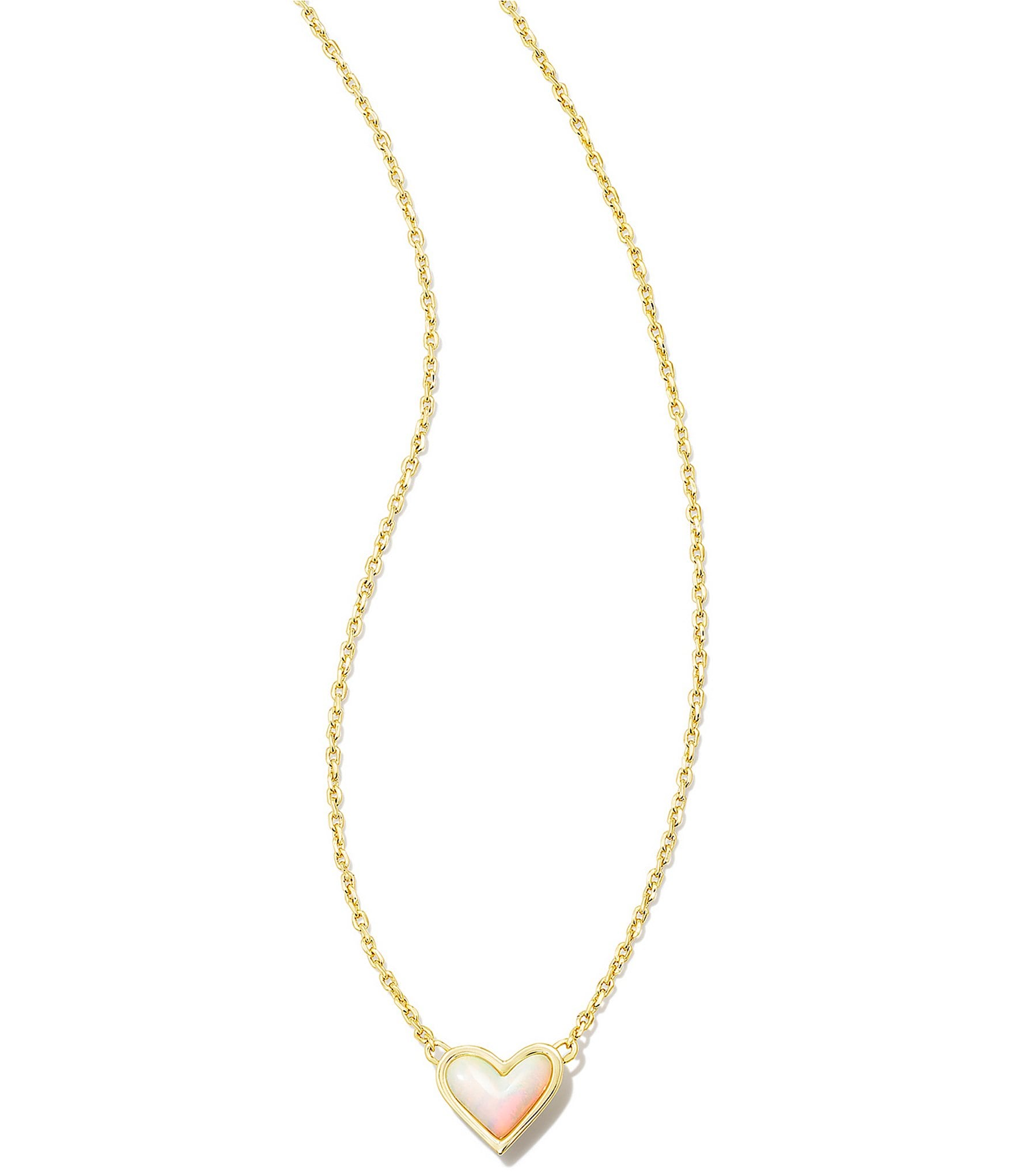 Kendra Scott Framed Ari Heart Gold Opal Short Pendant Necklace