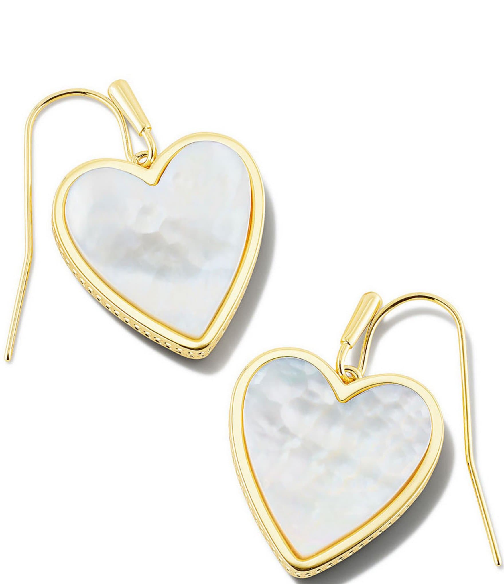 Kendra Scott Gold Plated Pink Heart Drop Earrings