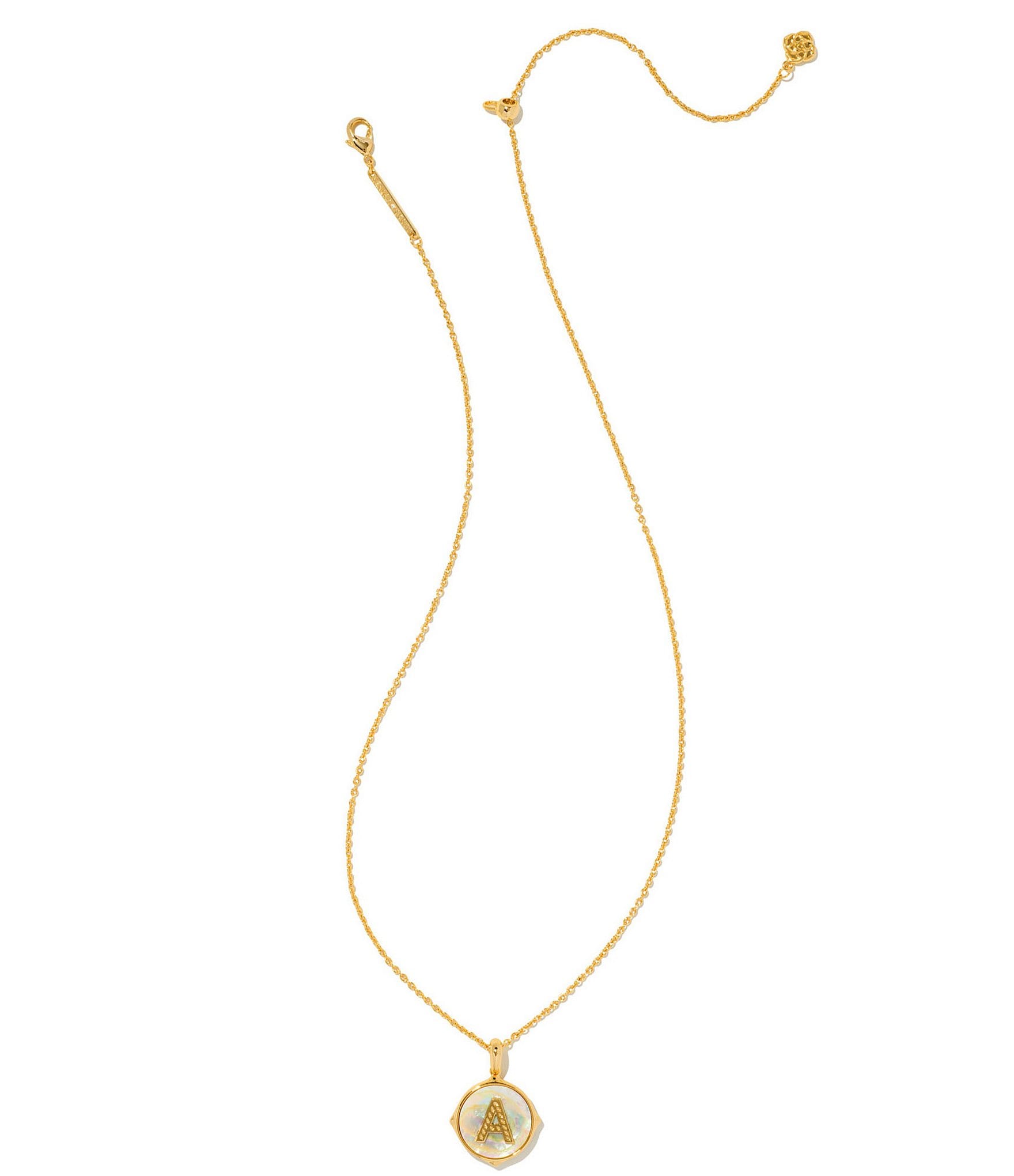 Kendra Scott Initial Gold Disc Reversible Pendant Necklace in ...