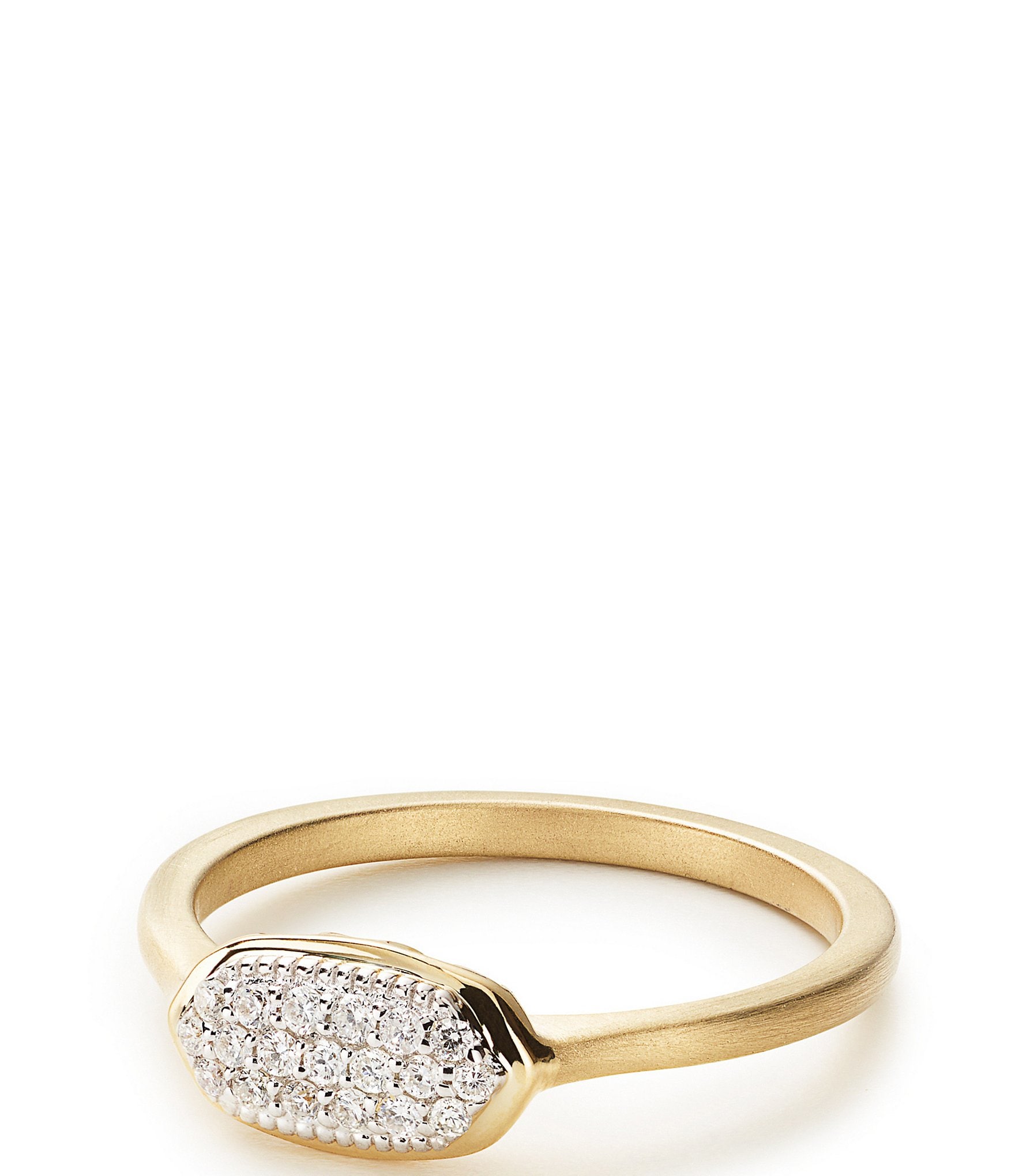 Kendra Scott Isa Pave 14K Gold Diamond Ring