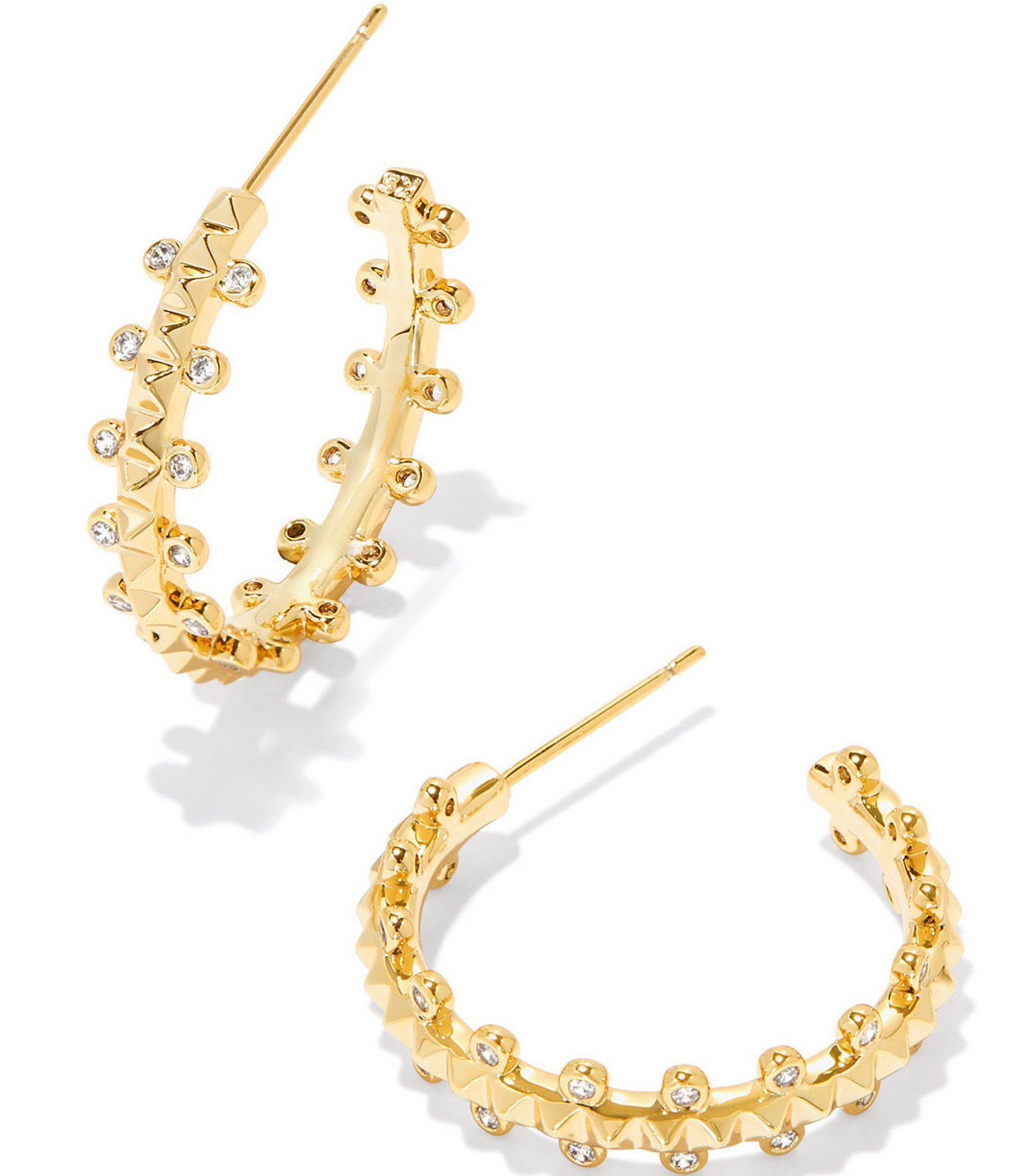 Kendra Scott Juliette Gold Oval Hoop Earrings in White Crystal - Her Hide  Out