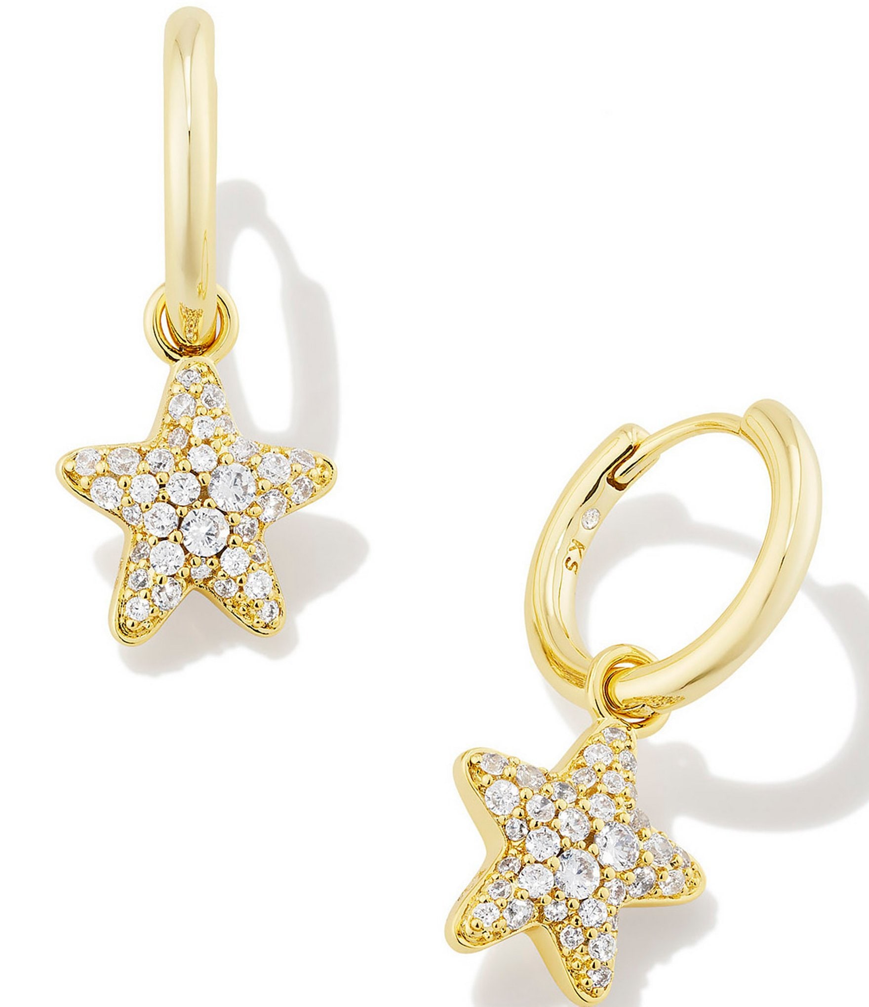 Kendra Scott Jae Star Crystal Pave Huggie Hoop Earrings