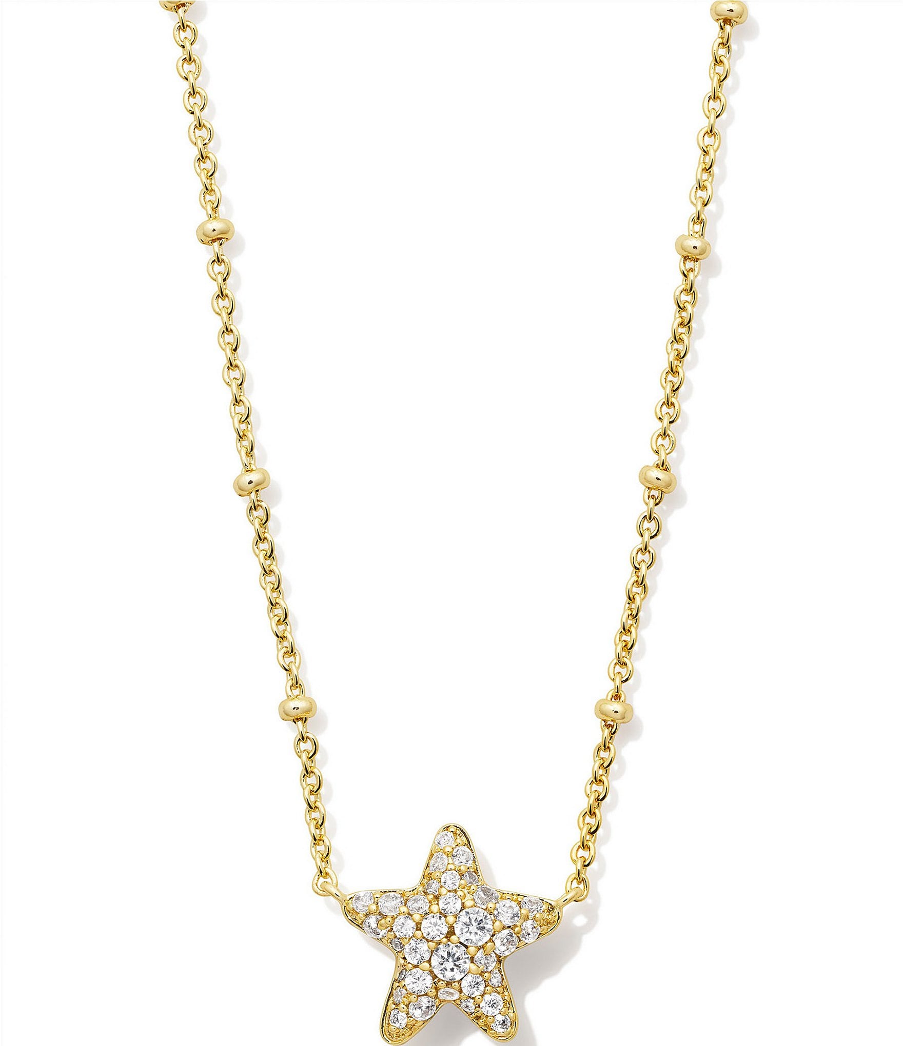 Kendra Scott Jae Star Crystal Pave Short Pendant Necklace