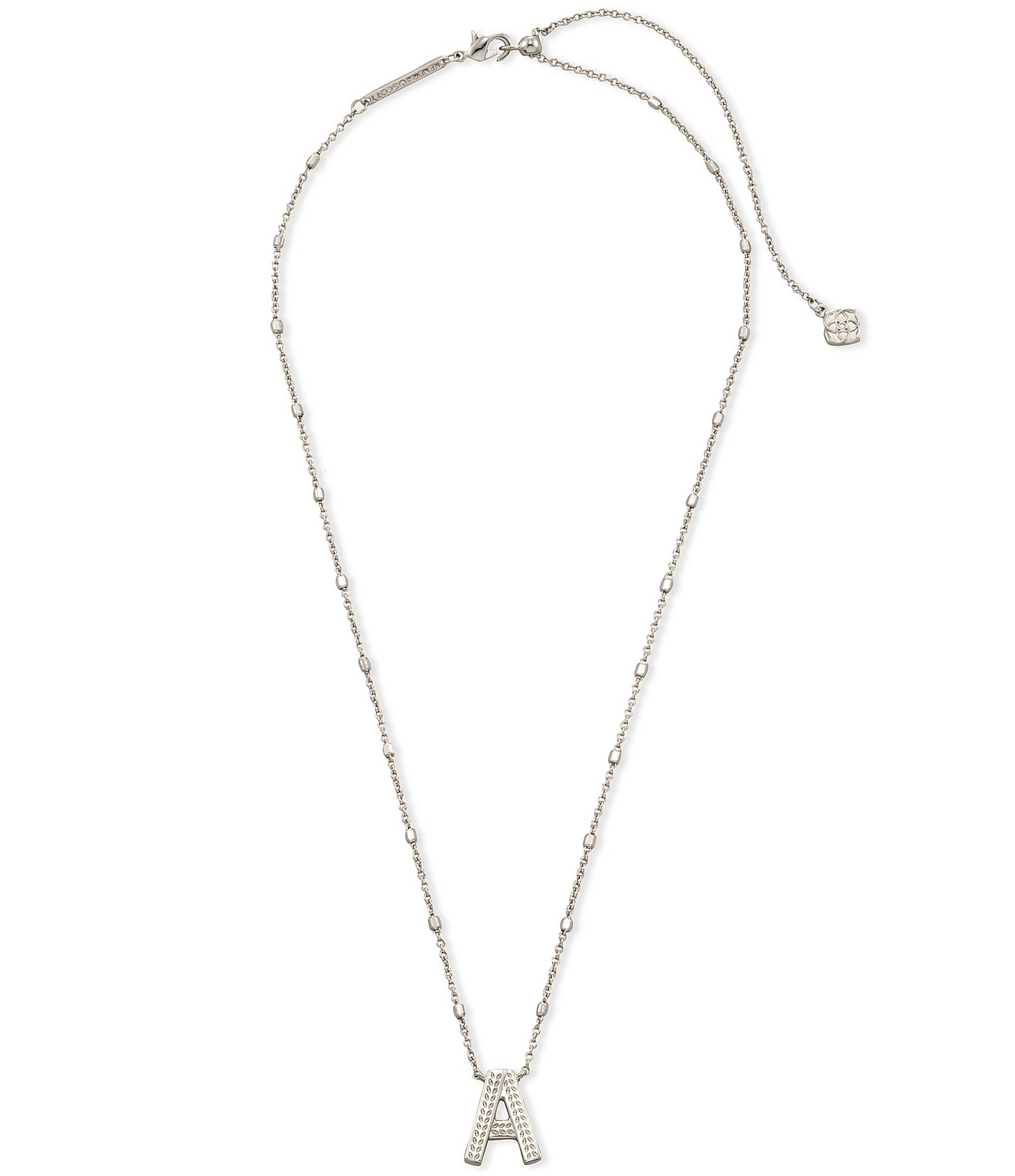 Kendra Scott Letter Initial Pendant Necklace In Silver