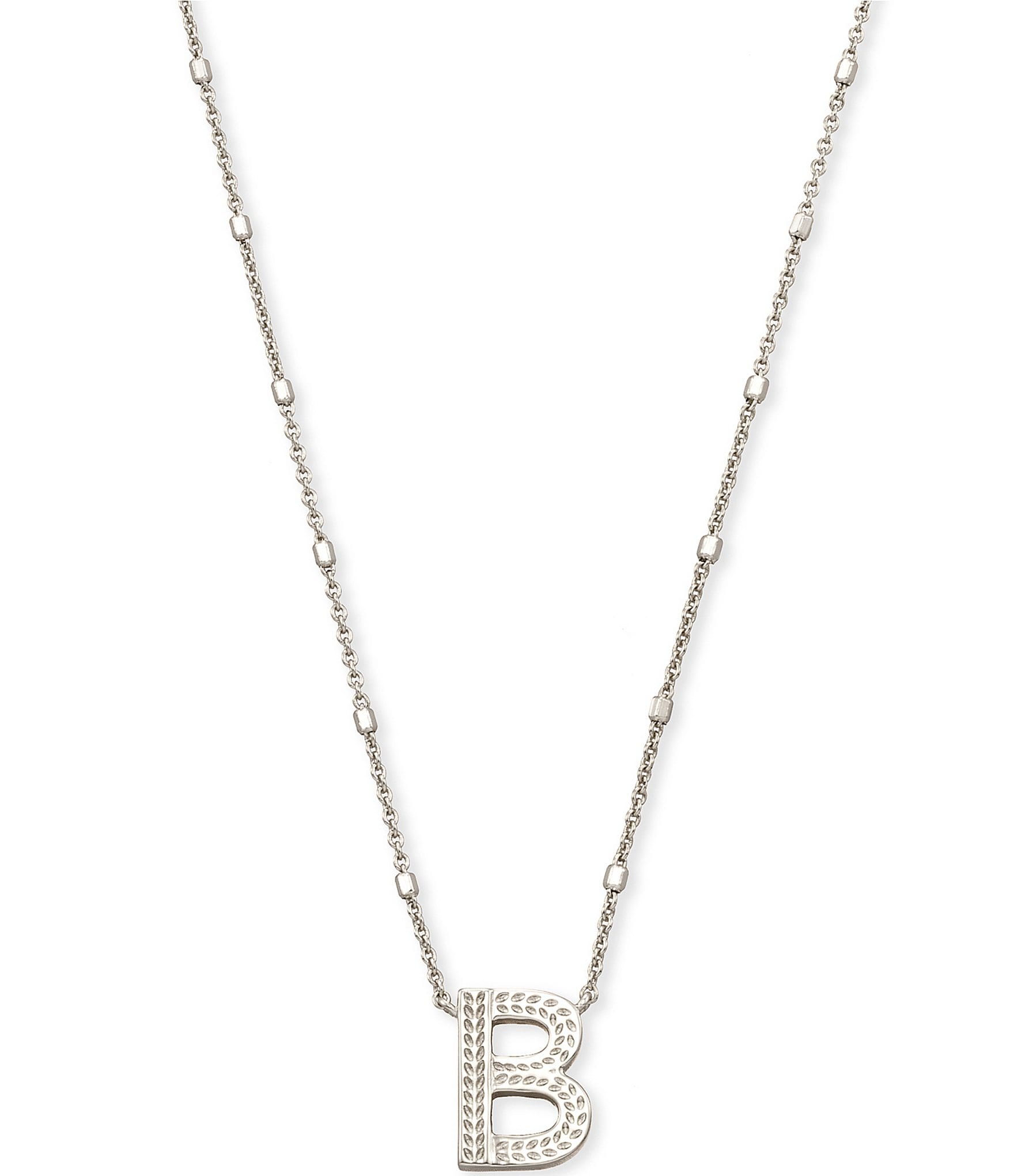 Kendra Scott Letter Initial Pendant Necklace In Silver