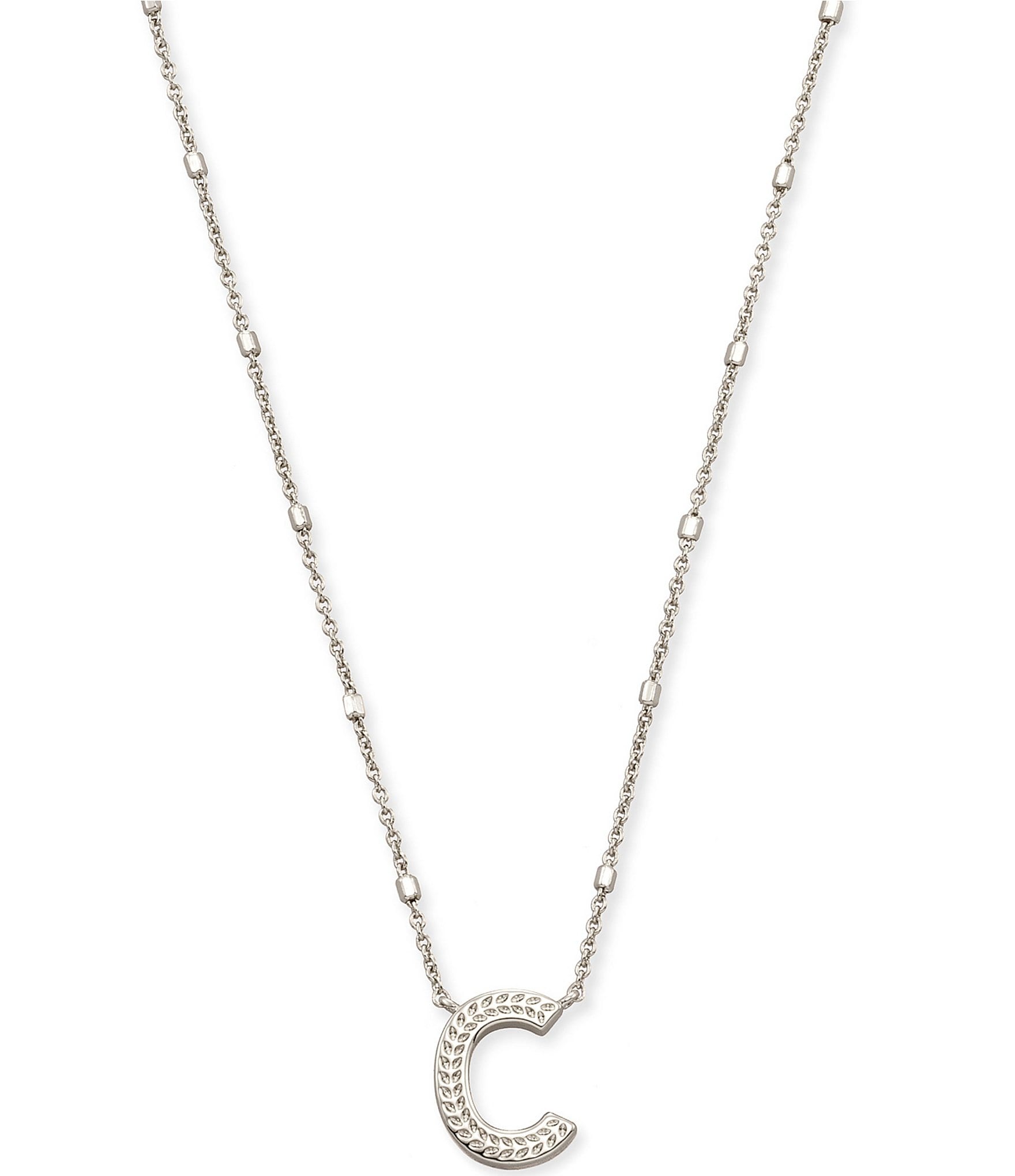 Kendra Scott Letter Initial Pendant Necklace In Silver