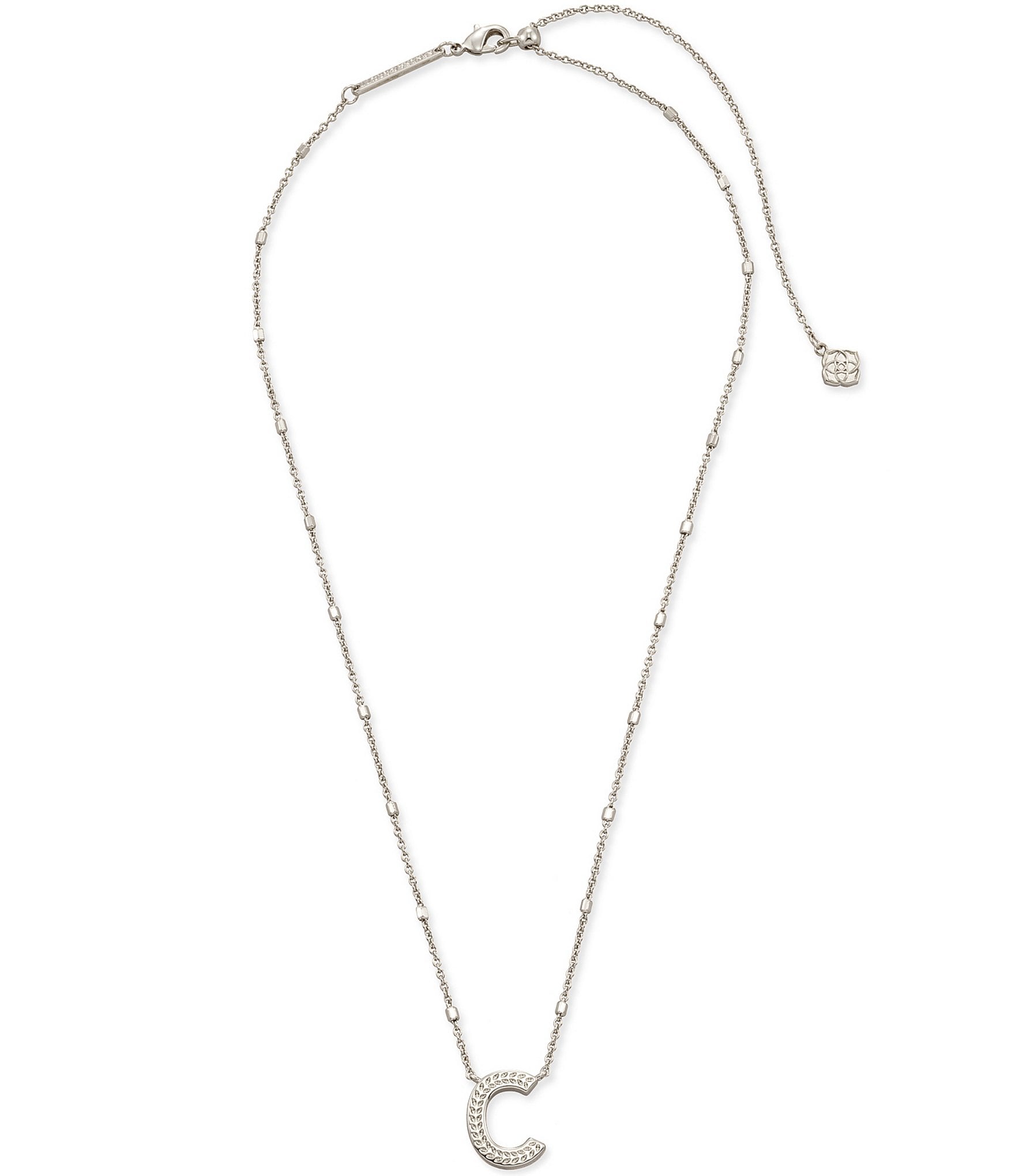 Kendra Scott Letter Initial Pendant Necklace In Silver