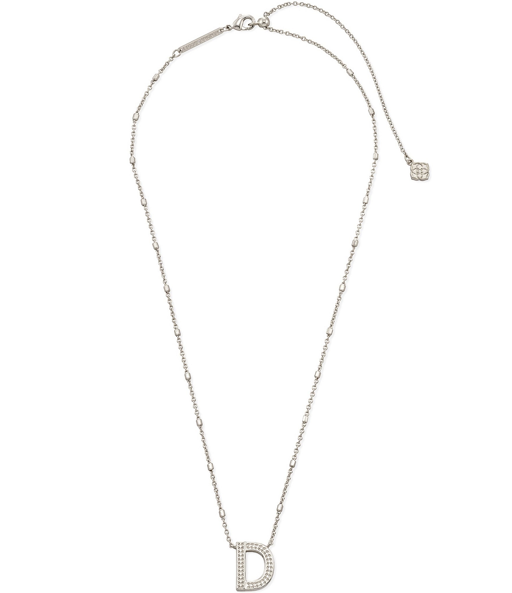 Kendra Scott Letter Initial Pendant Necklace In Silver