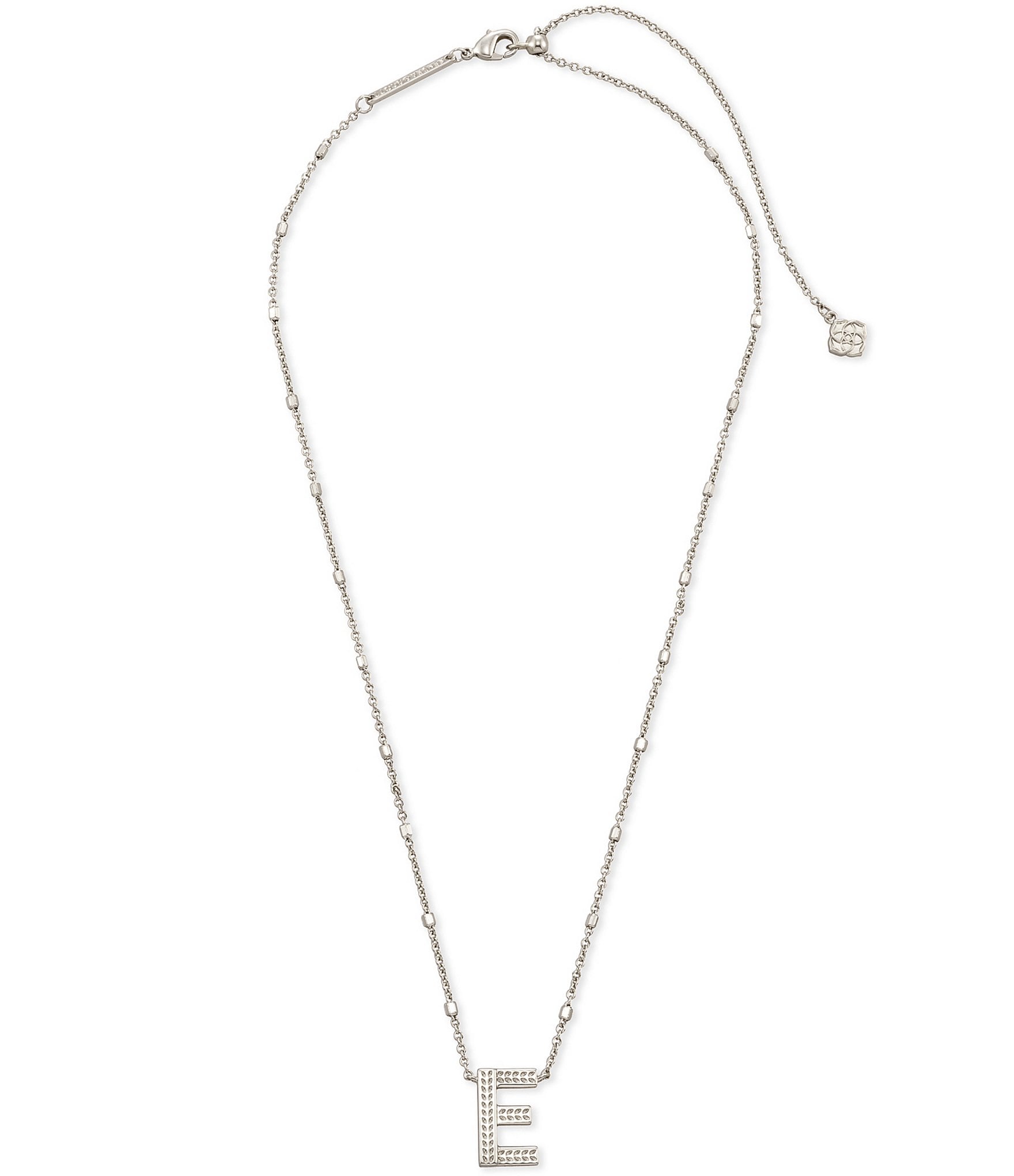 Kendra Scott Letter Initial Pendant Necklace In Silver