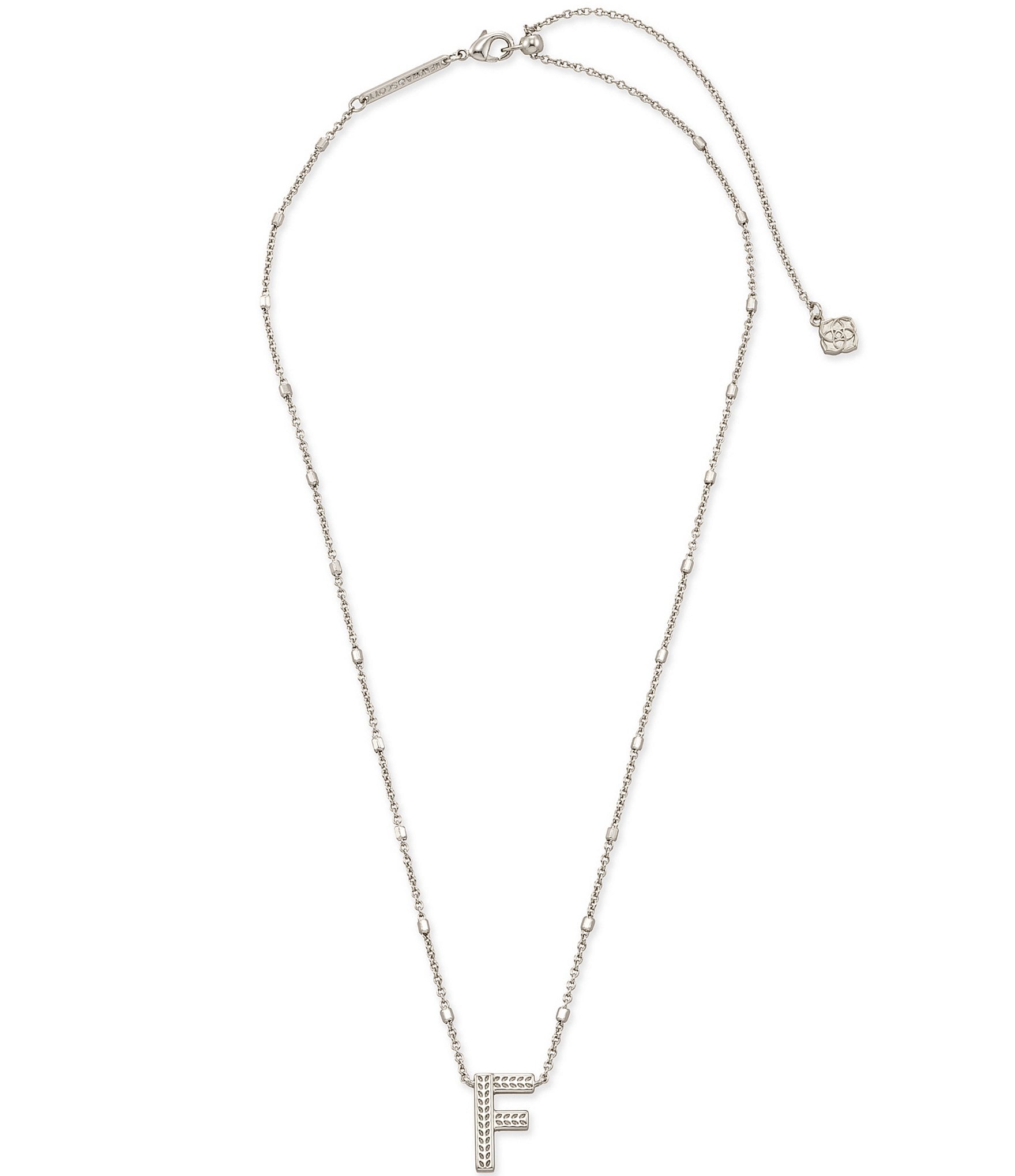 Kendra Scott Letter Initial Pendant Necklace In Silver