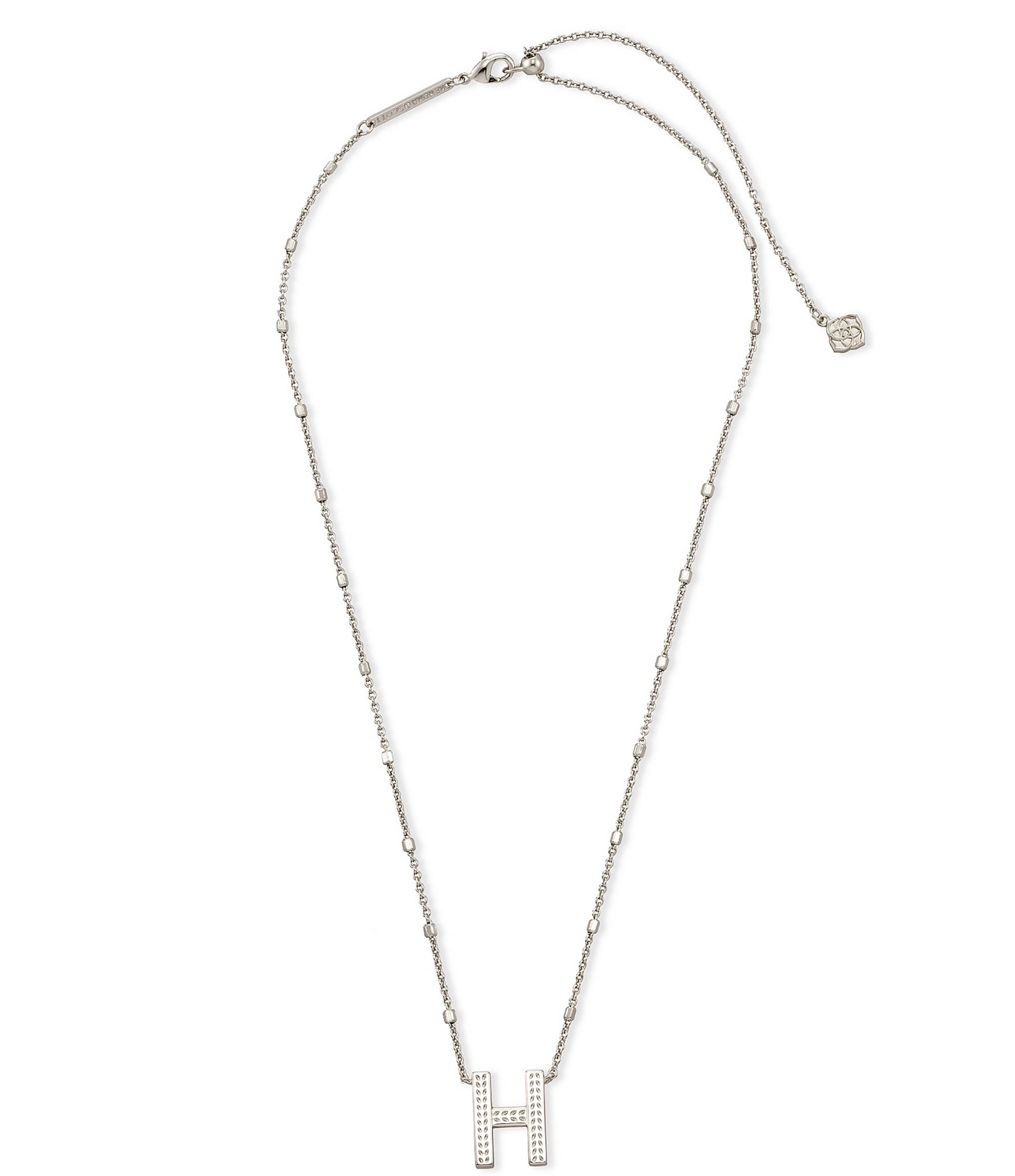 Kendra Scott Letter Initial Pendant Necklace In Silver