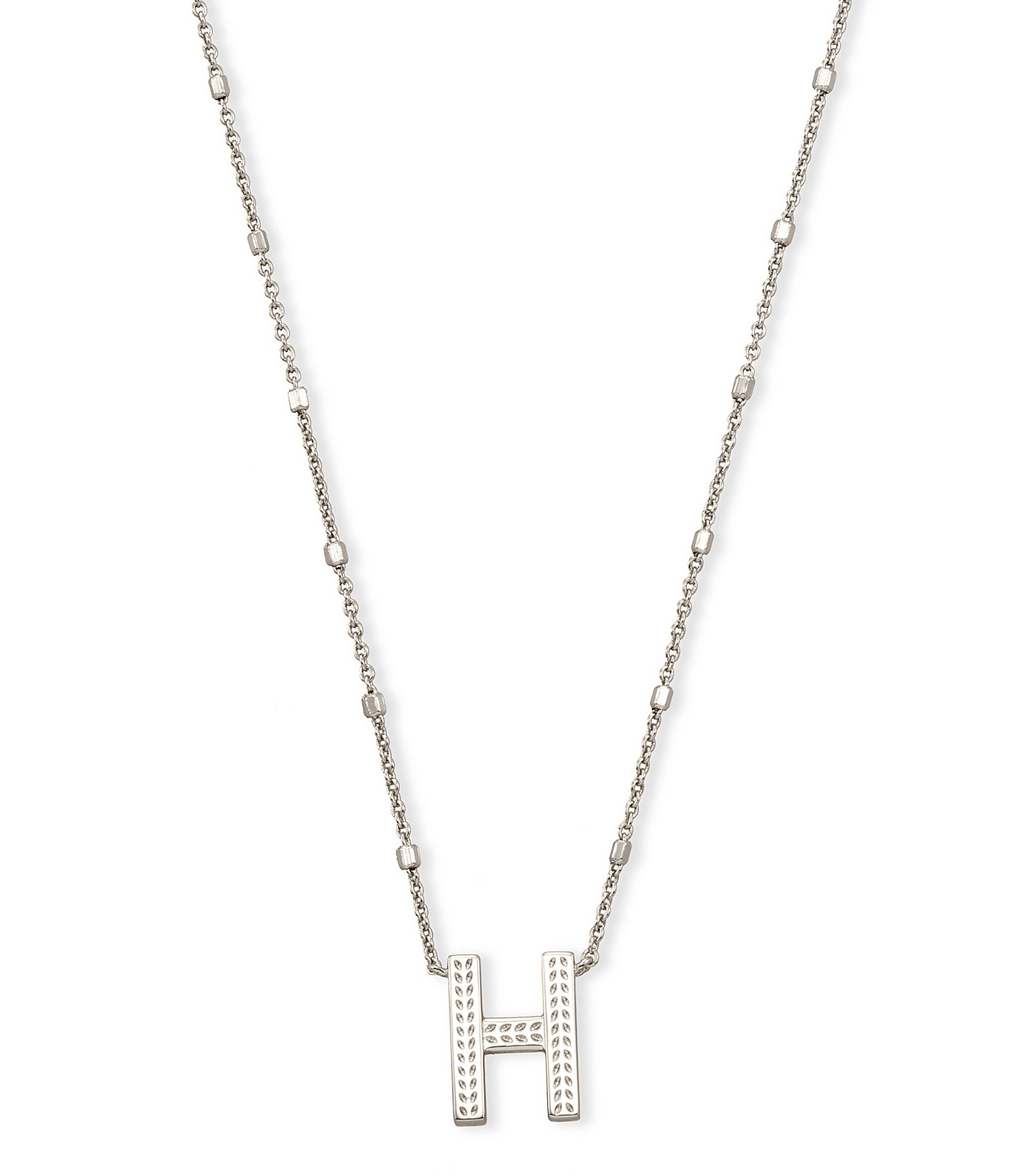 Kendra Scott Letter Initial Pendant Necklace In Silver