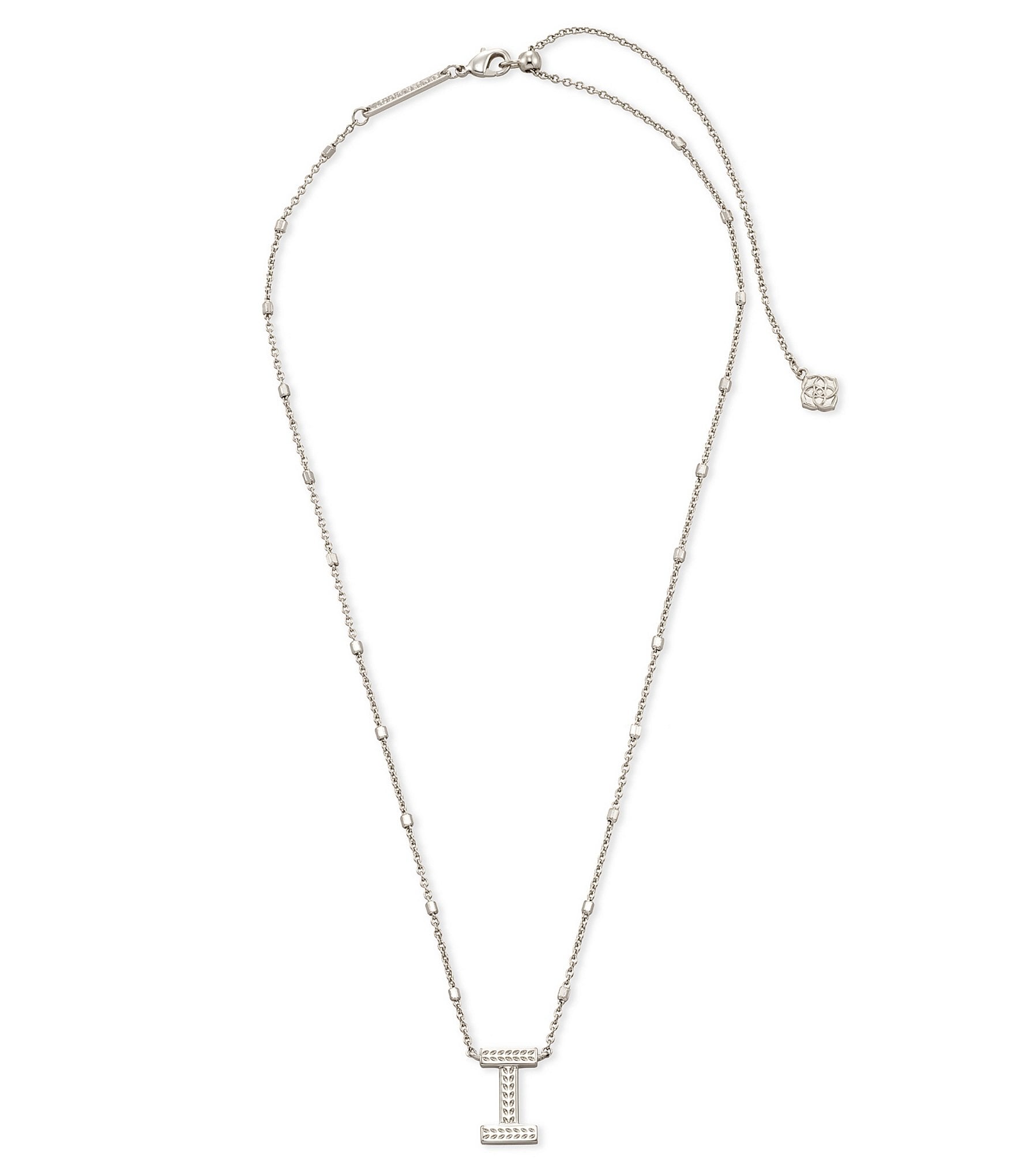 Kendra Scott Letter Initial Pendant Necklace In Silver