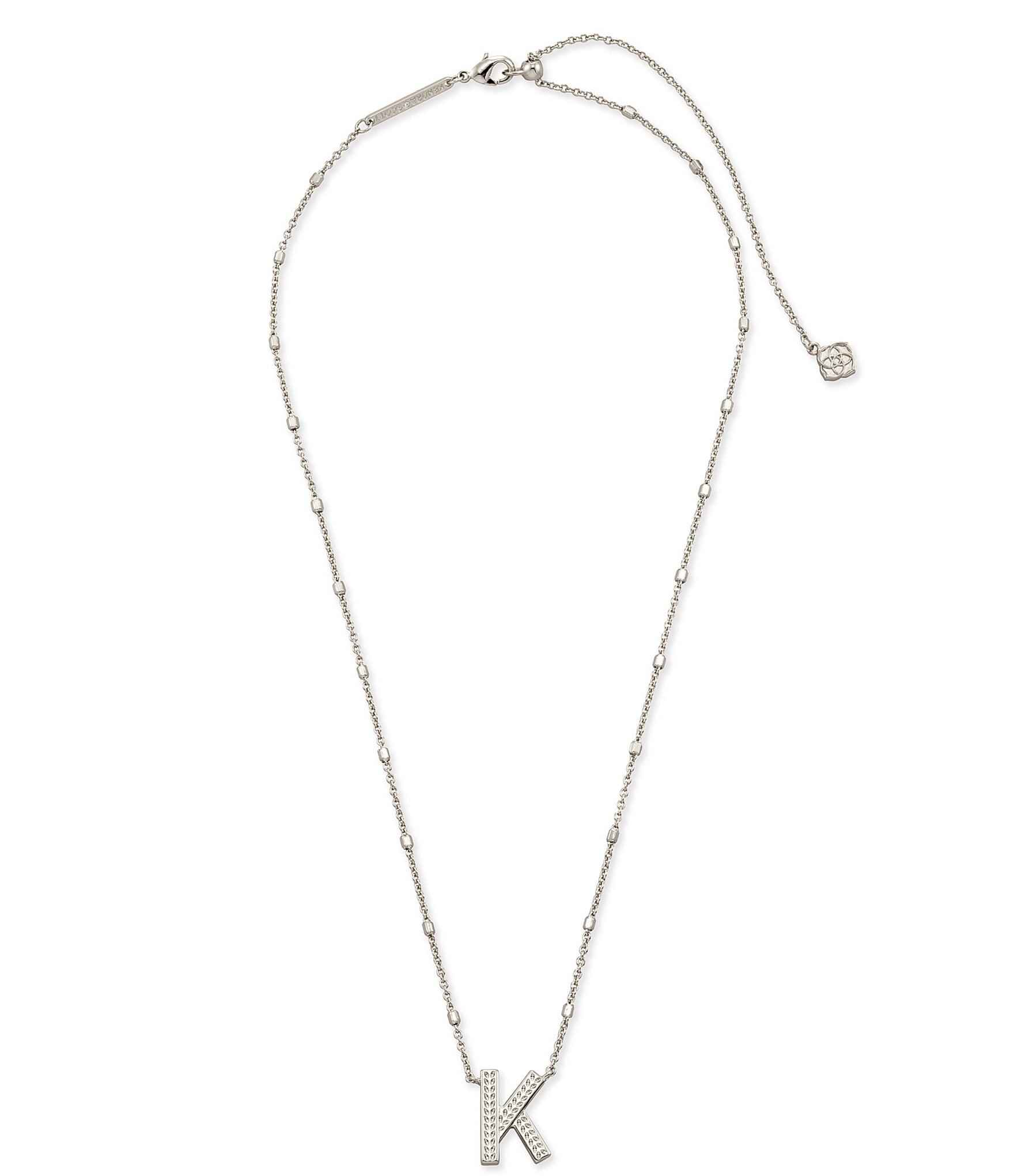 Kendra Scott Letter Initial Pendant Necklace In Silver