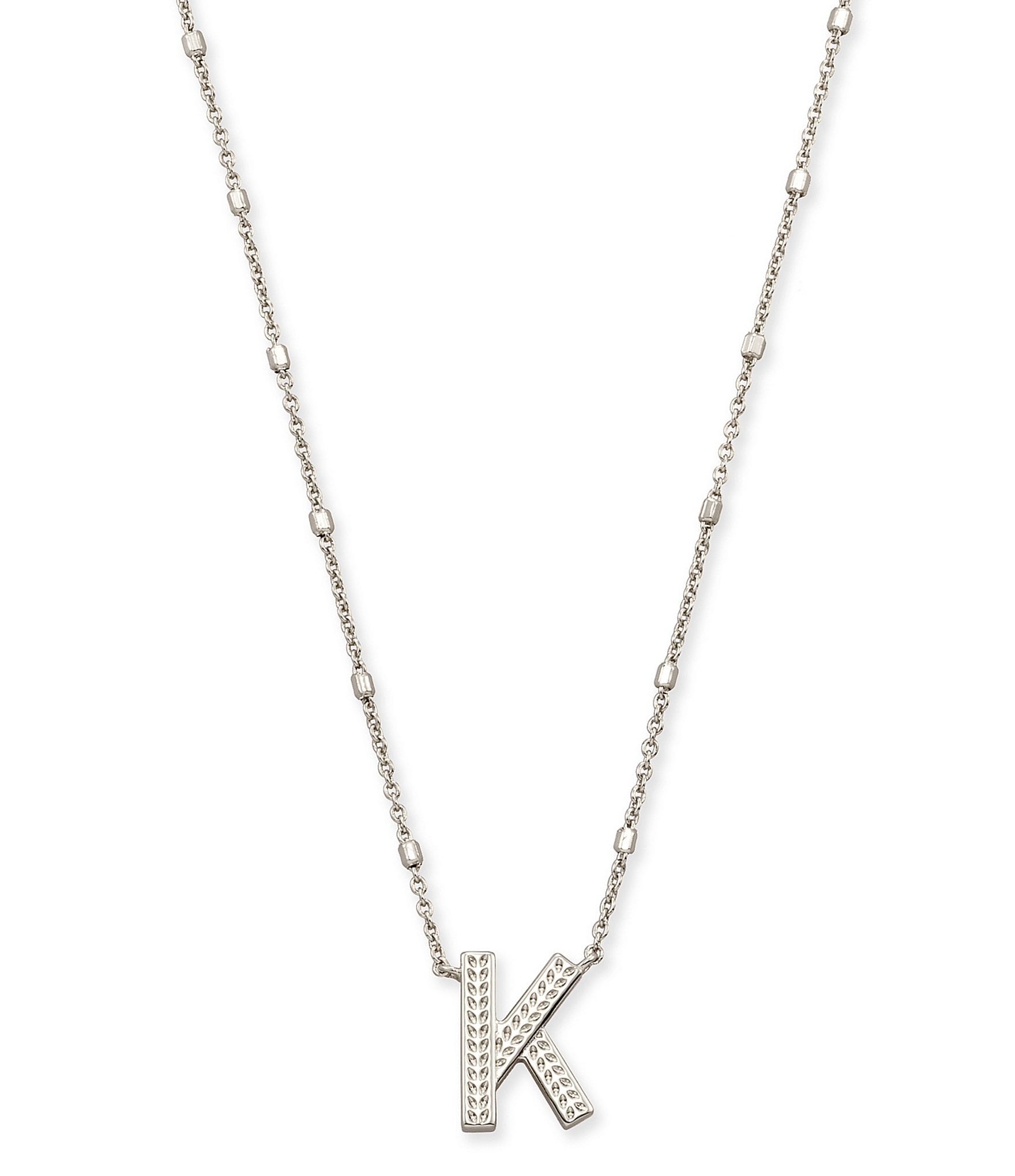 Kendra Scott Letter Initial Pendant Necklace In Silver