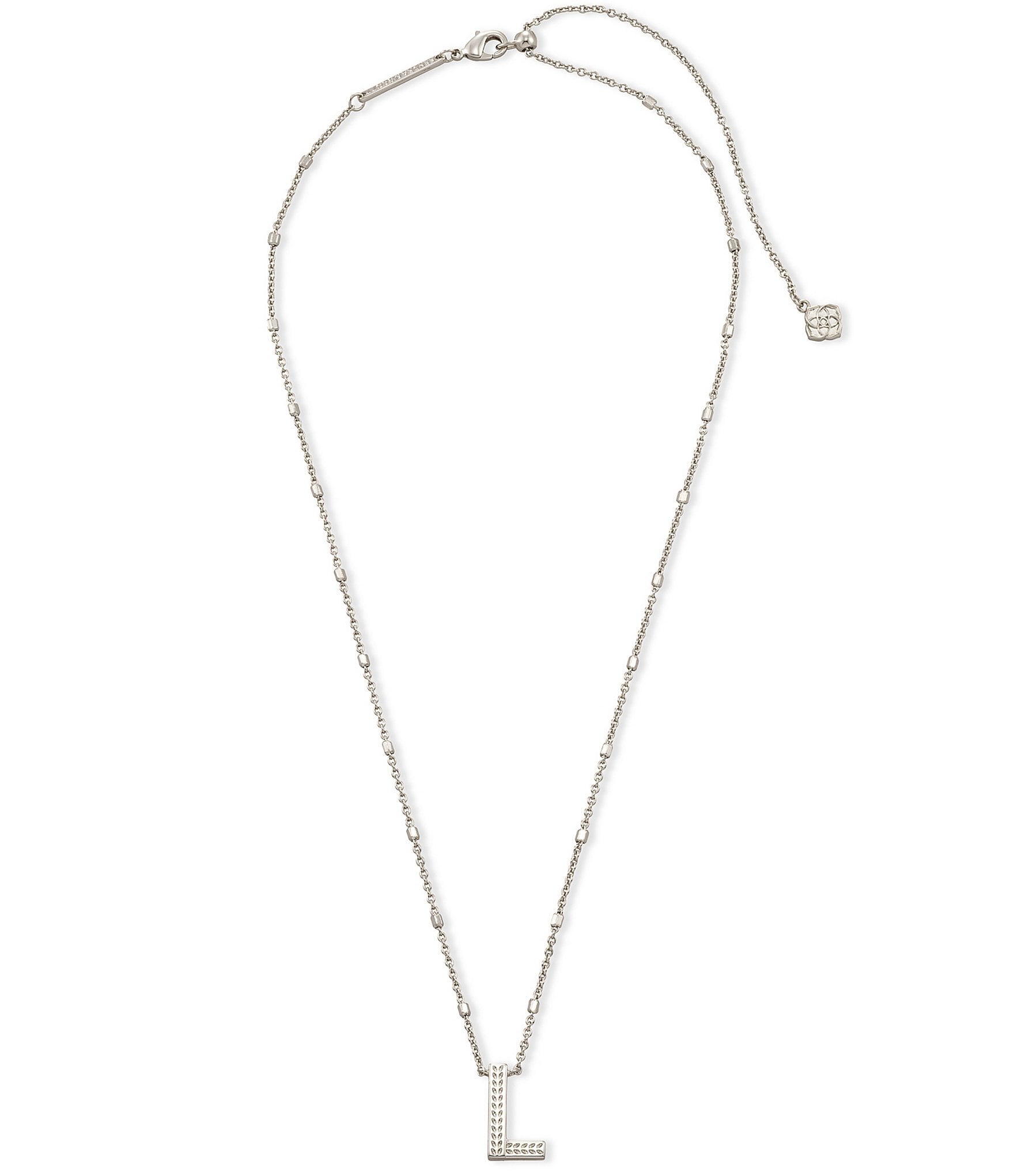 Kendra Scott Letter Initial Pendant Necklace In Silver