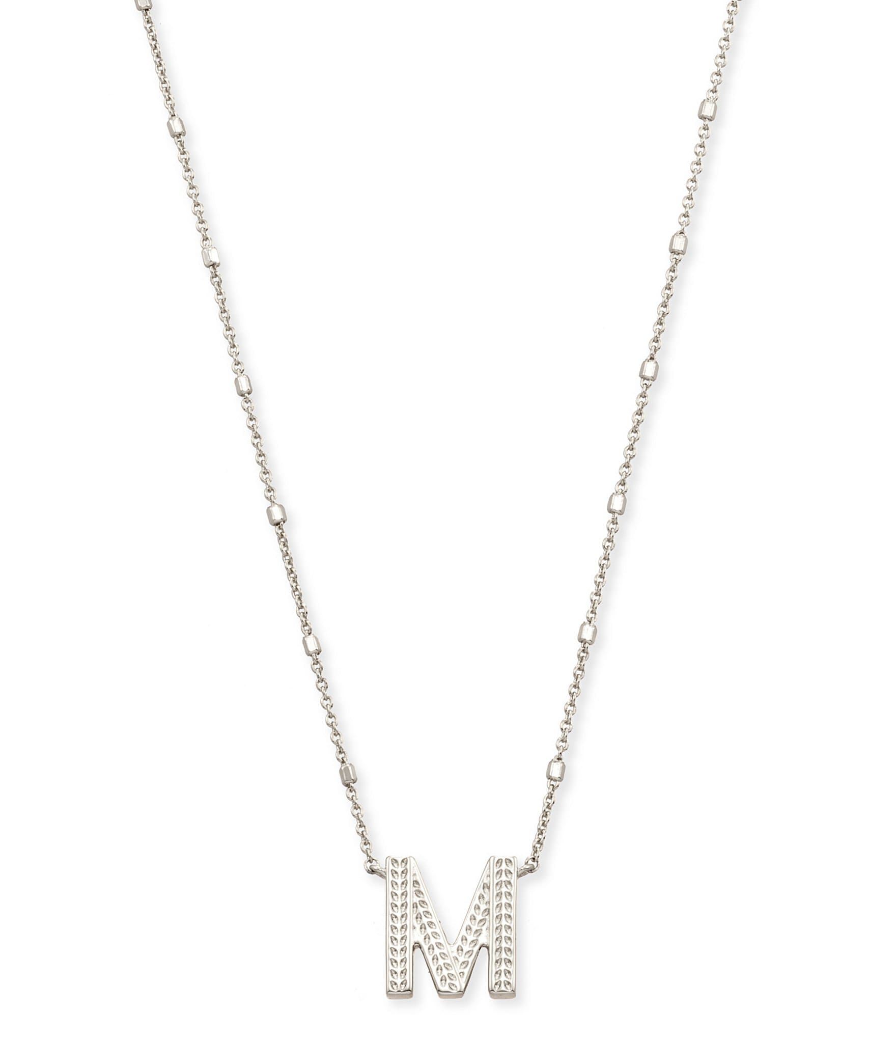 Kendra Scott Letter Initial Pendant Necklace In Silver