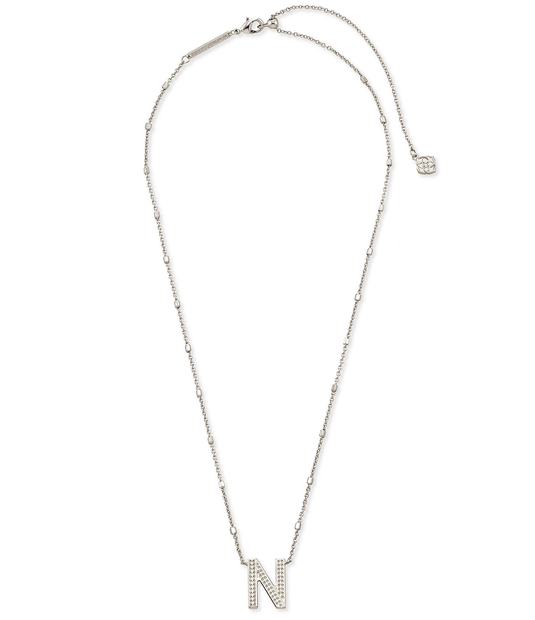 Kendra Scott Letter Initial Pendant Necklace In Silver