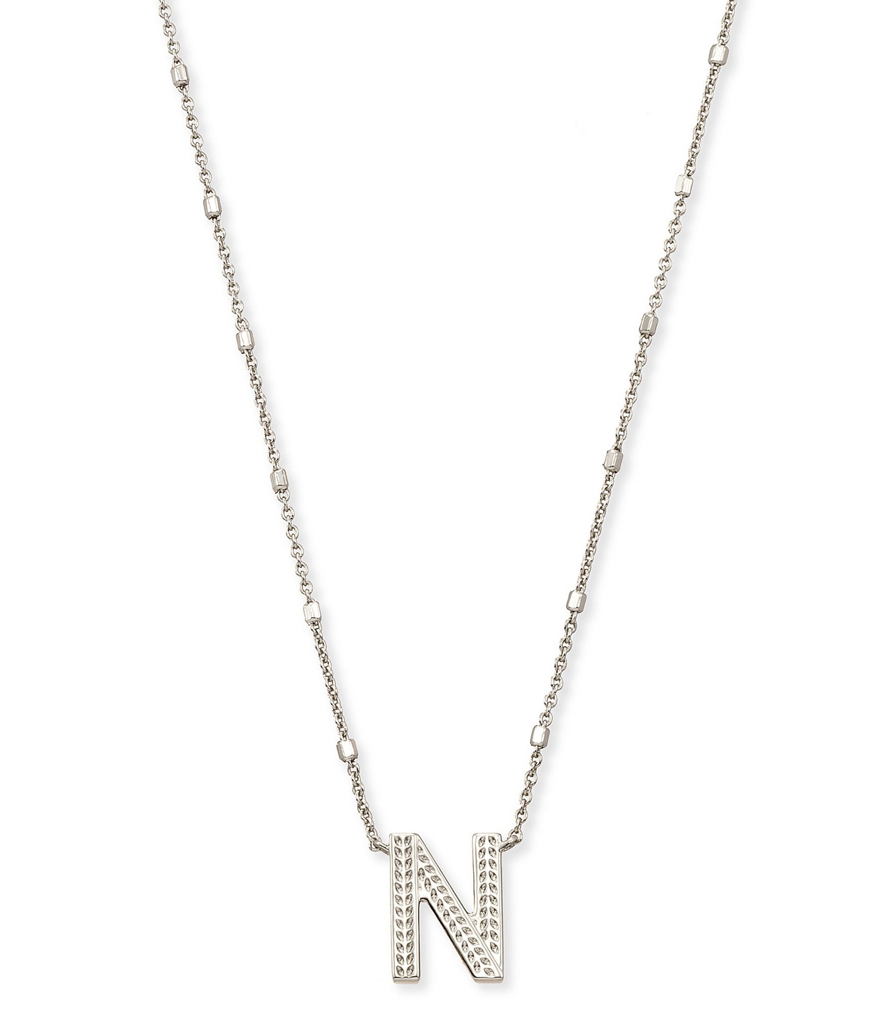 Kendra Scott Letter Initial Pendant Necklace In Silver