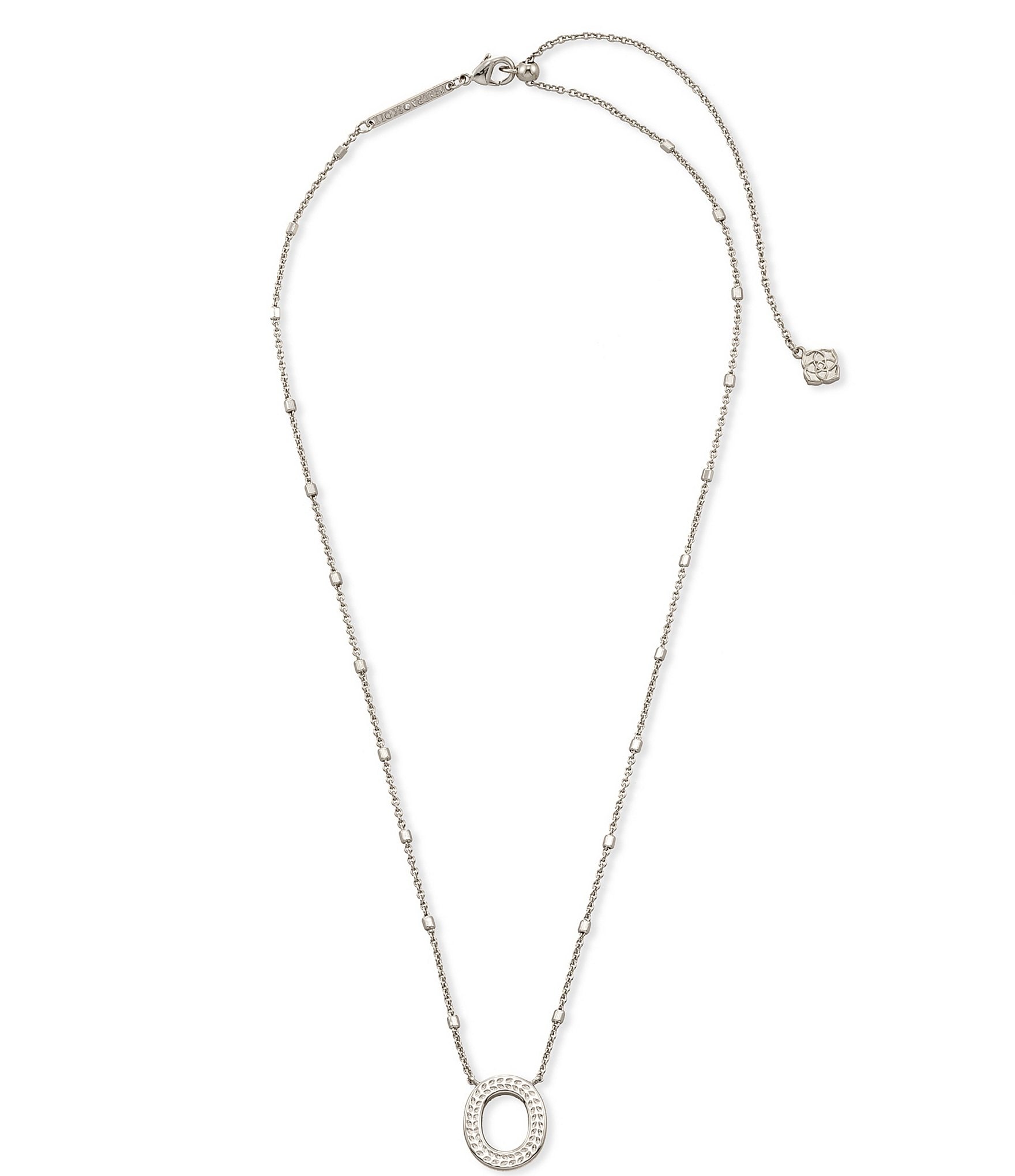 Kendra Scott Letter Initial Pendant Necklace In Silver