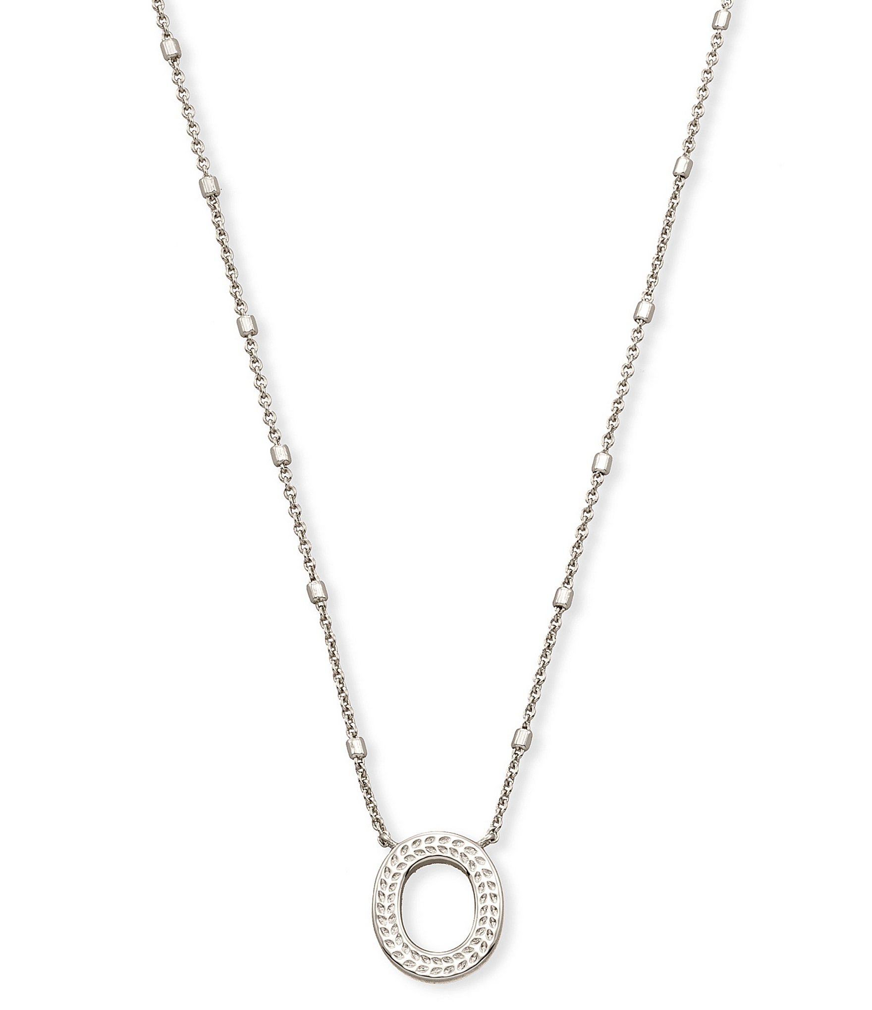 Kendra Scott Letter Initial Pendant Necklace In Silver