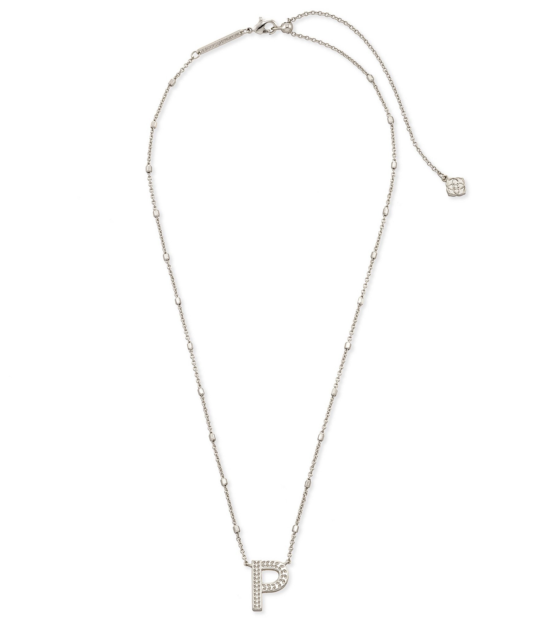 Kendra Scott Letter Initial Pendant Necklace In Silver