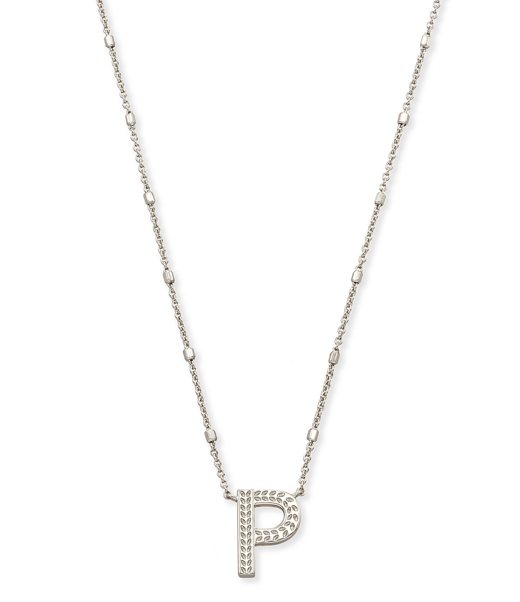 Kendra Scott Letter Initial Pendant Necklace In Silver