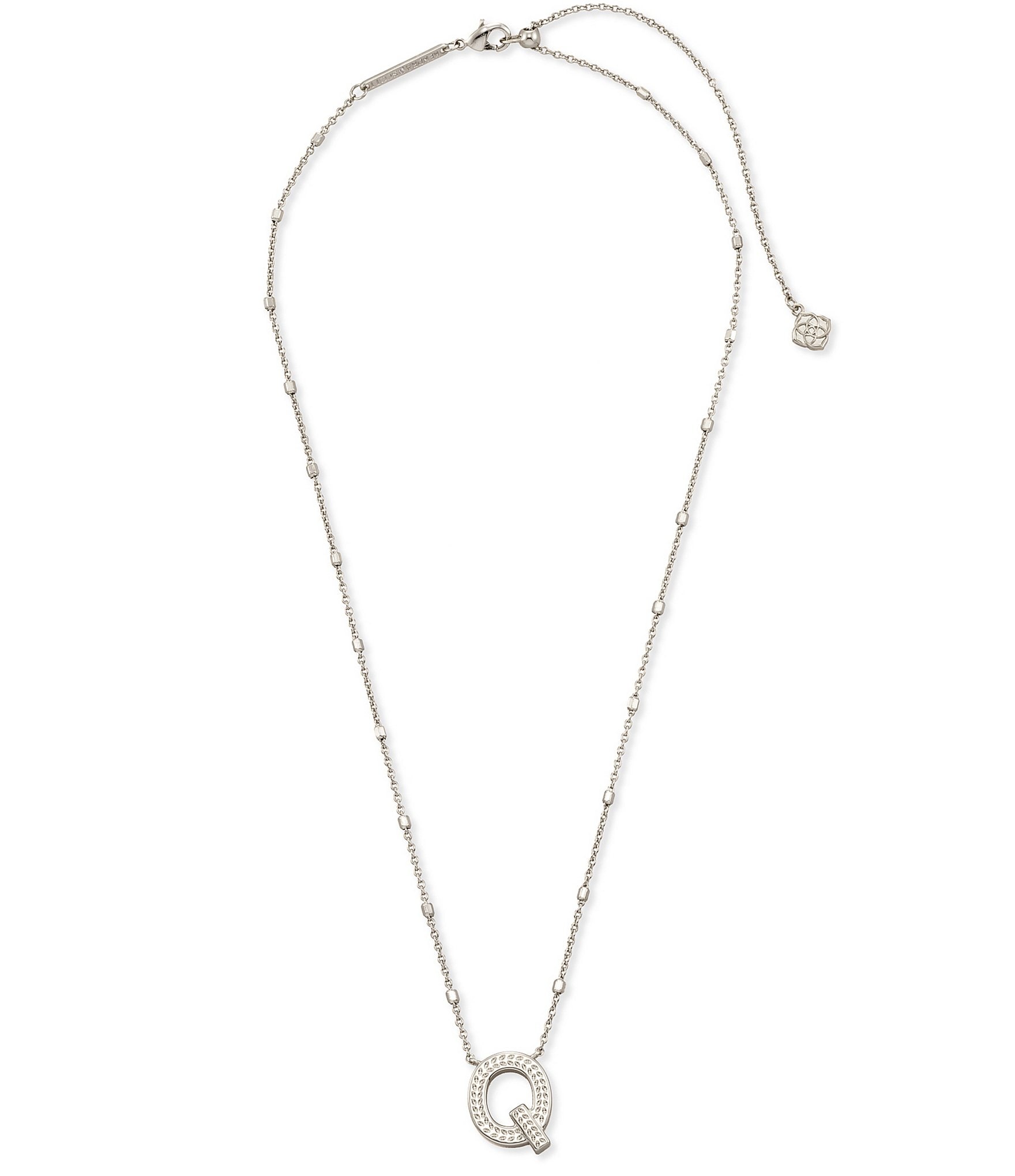 Kendra Scott Letter Initial Pendant Necklace In Silver