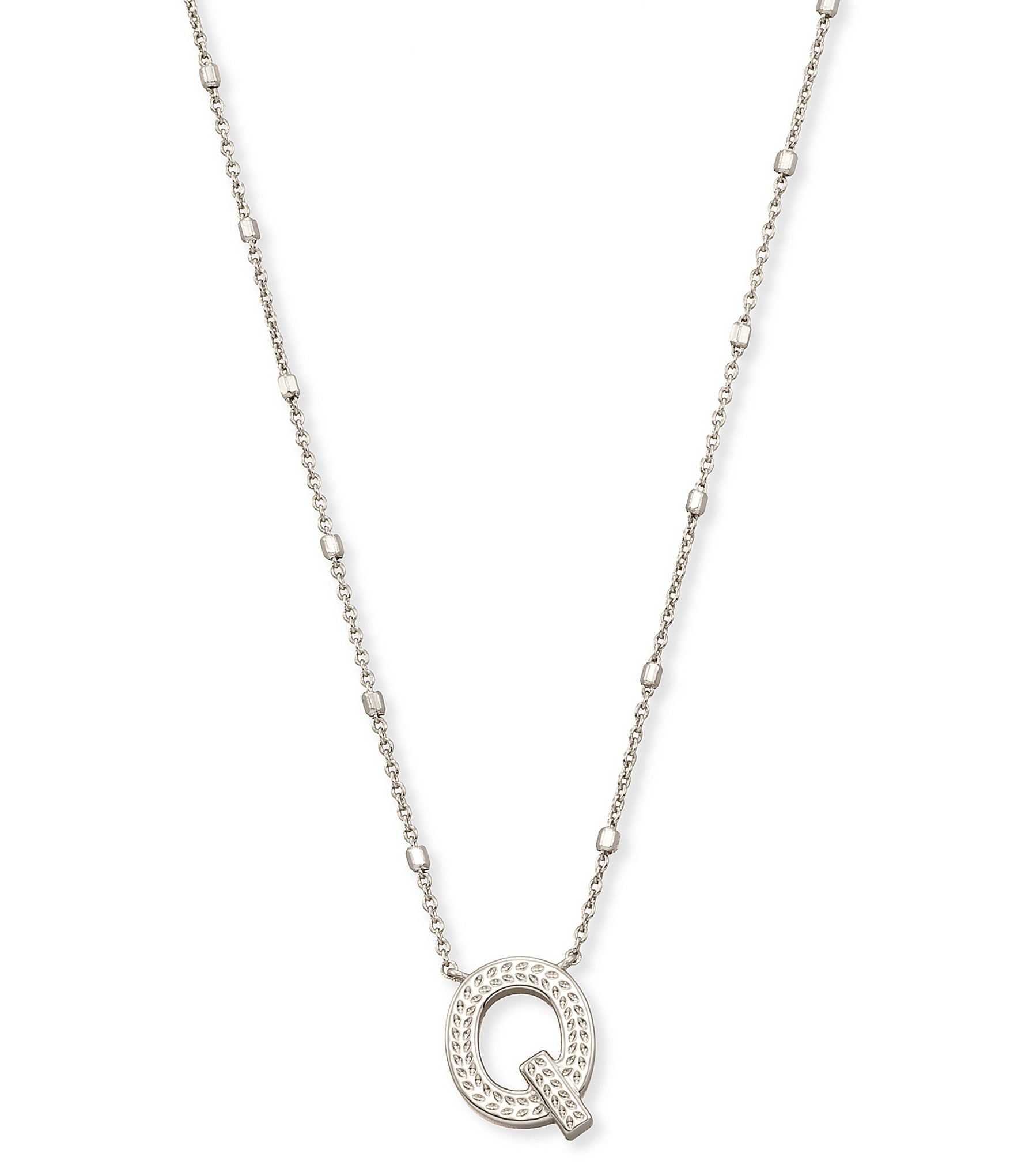 Kendra Scott Letter Initial Pendant Necklace In Silver