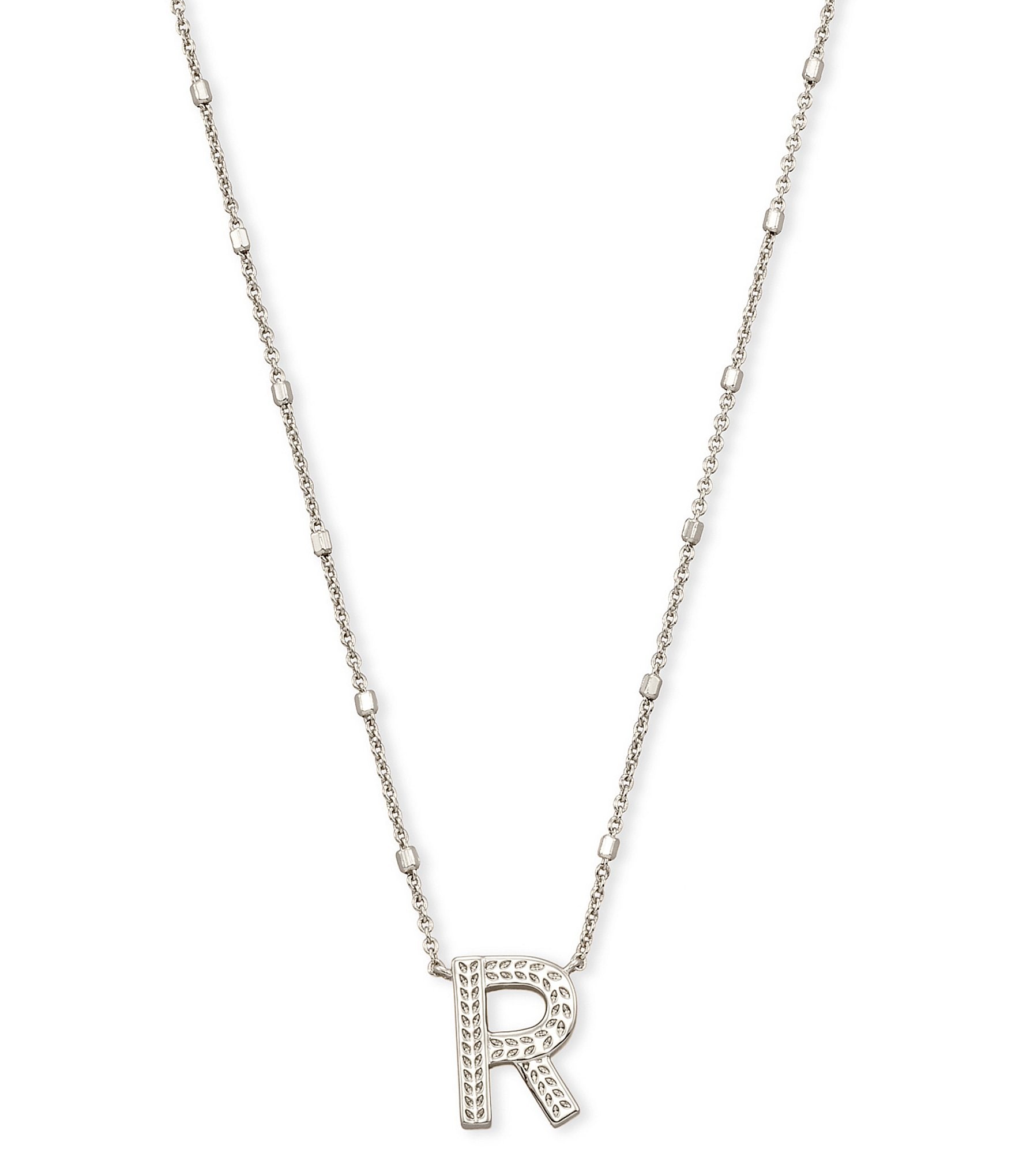 Kendra Scott Letter Initial Pendant Necklace In Silver