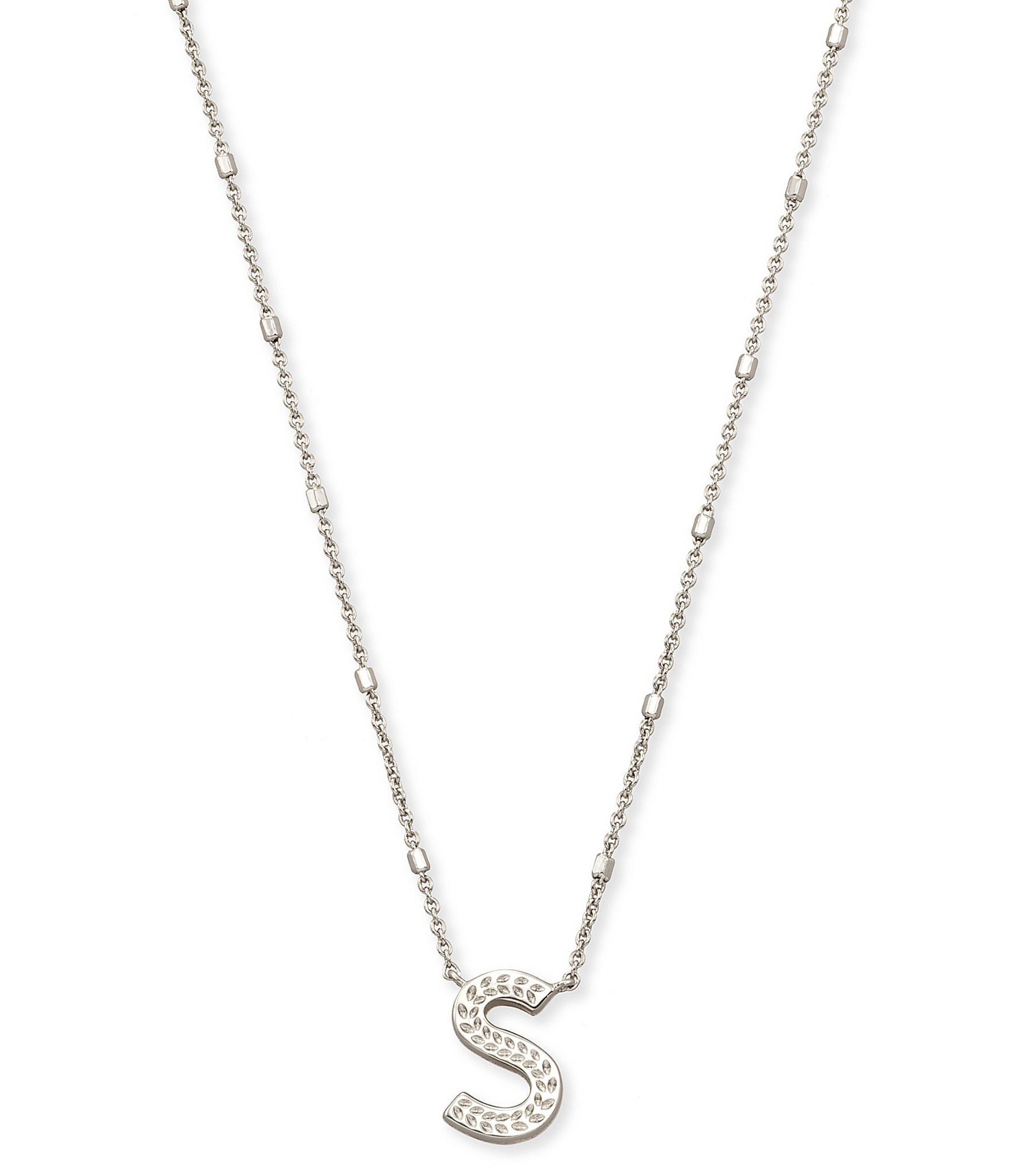 Kendra Scott Letter Initial Pendant Necklace In Silver