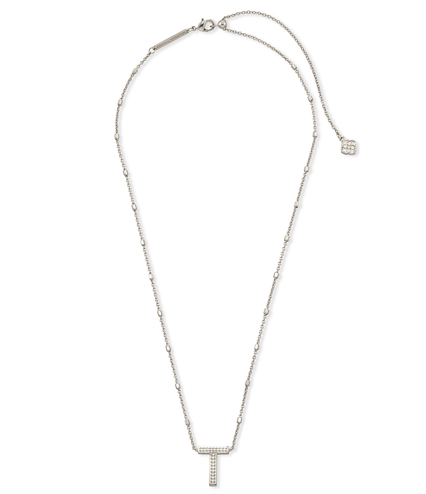 Kendra Scott Letter Initial Pendant Necklace In Silver