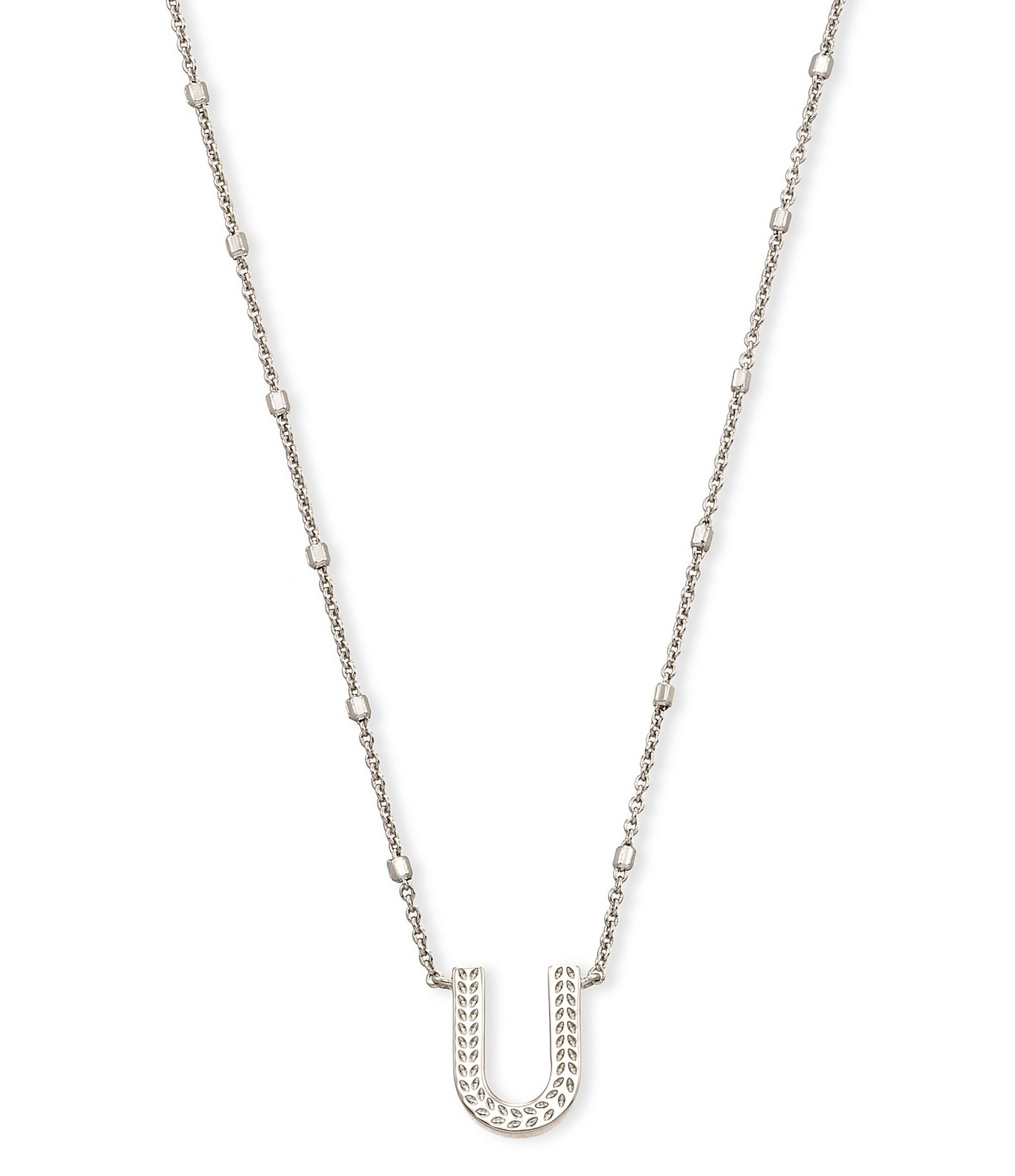 Kendra Scott Letter Initial Pendant Necklace In Silver