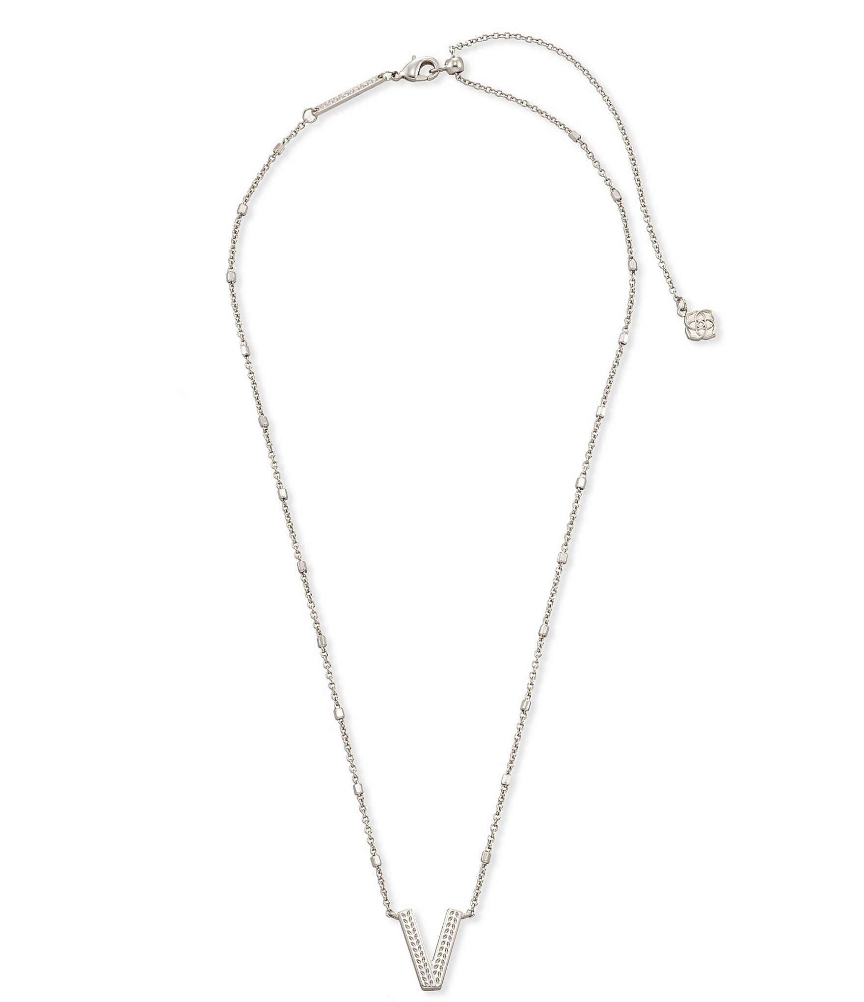 Kendra Scott Letter Initial Pendant Necklace In Silver