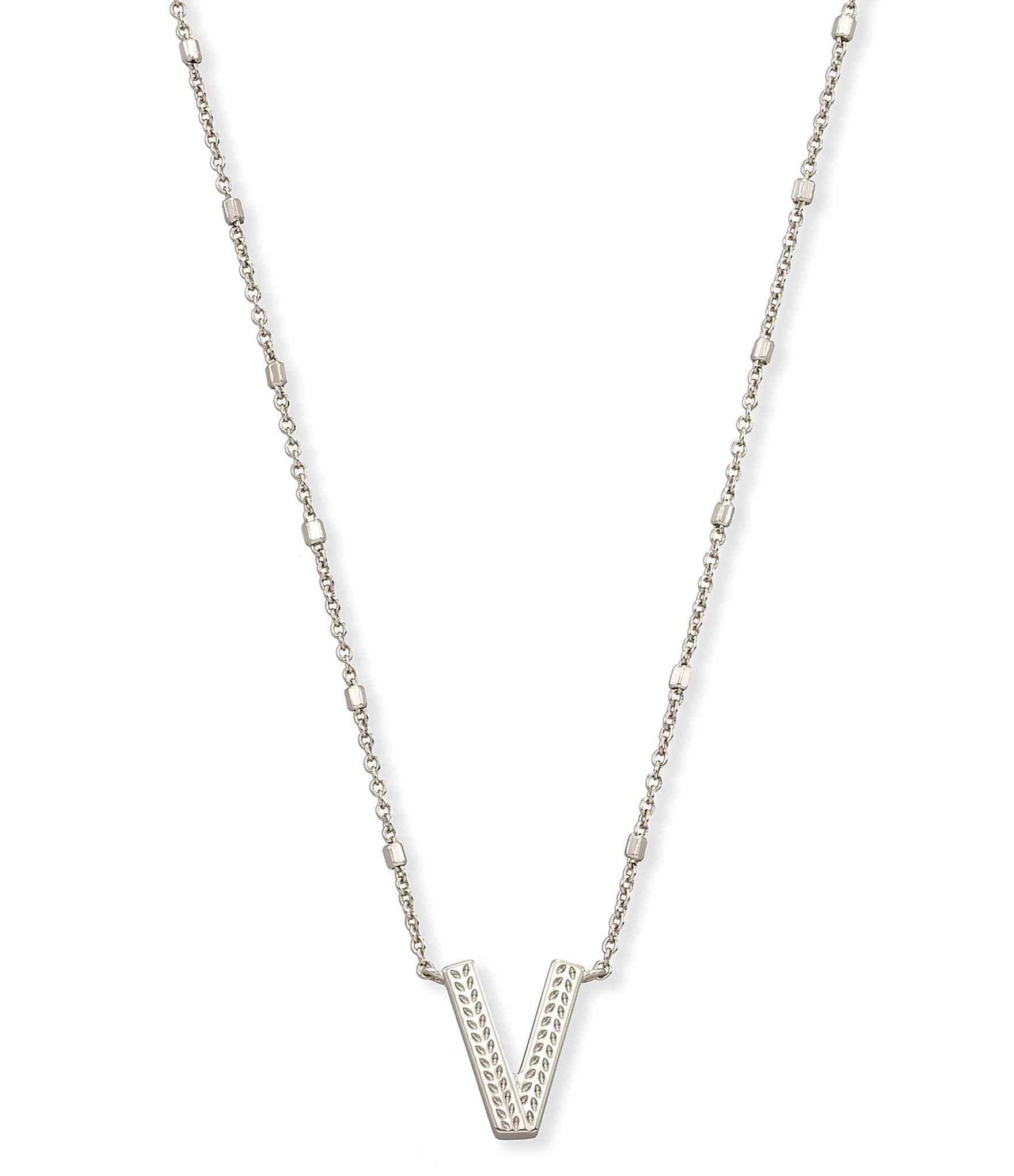 Kendra Scott Letter Initial Pendant Necklace In Silver