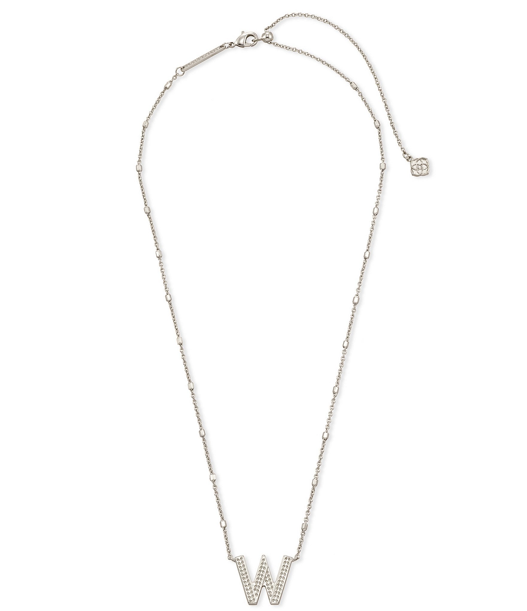 Kendra Scott Letter Initial Pendant Necklace In Silver