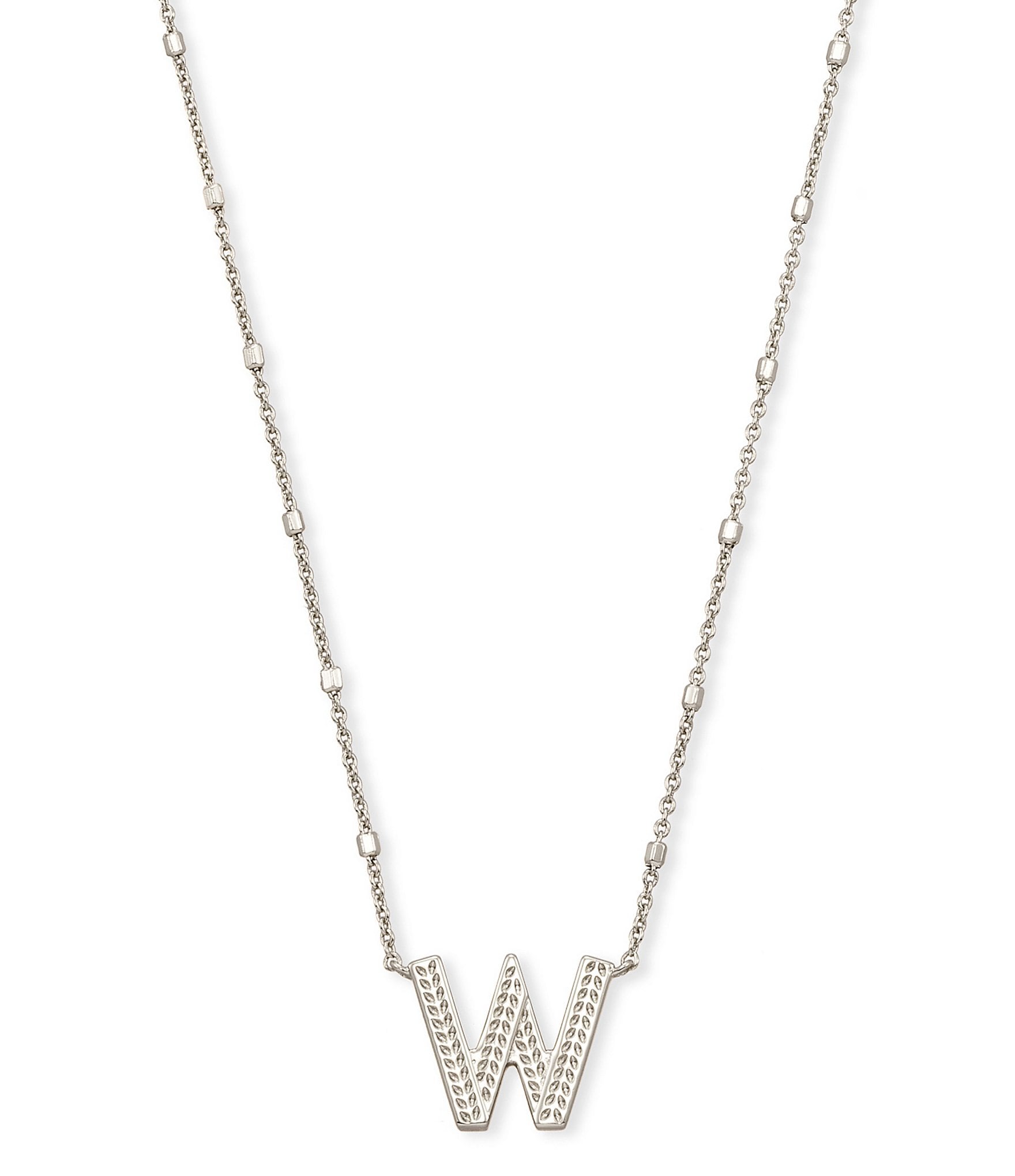 Kendra Scott Letter Initial Pendant Necklace In Silver