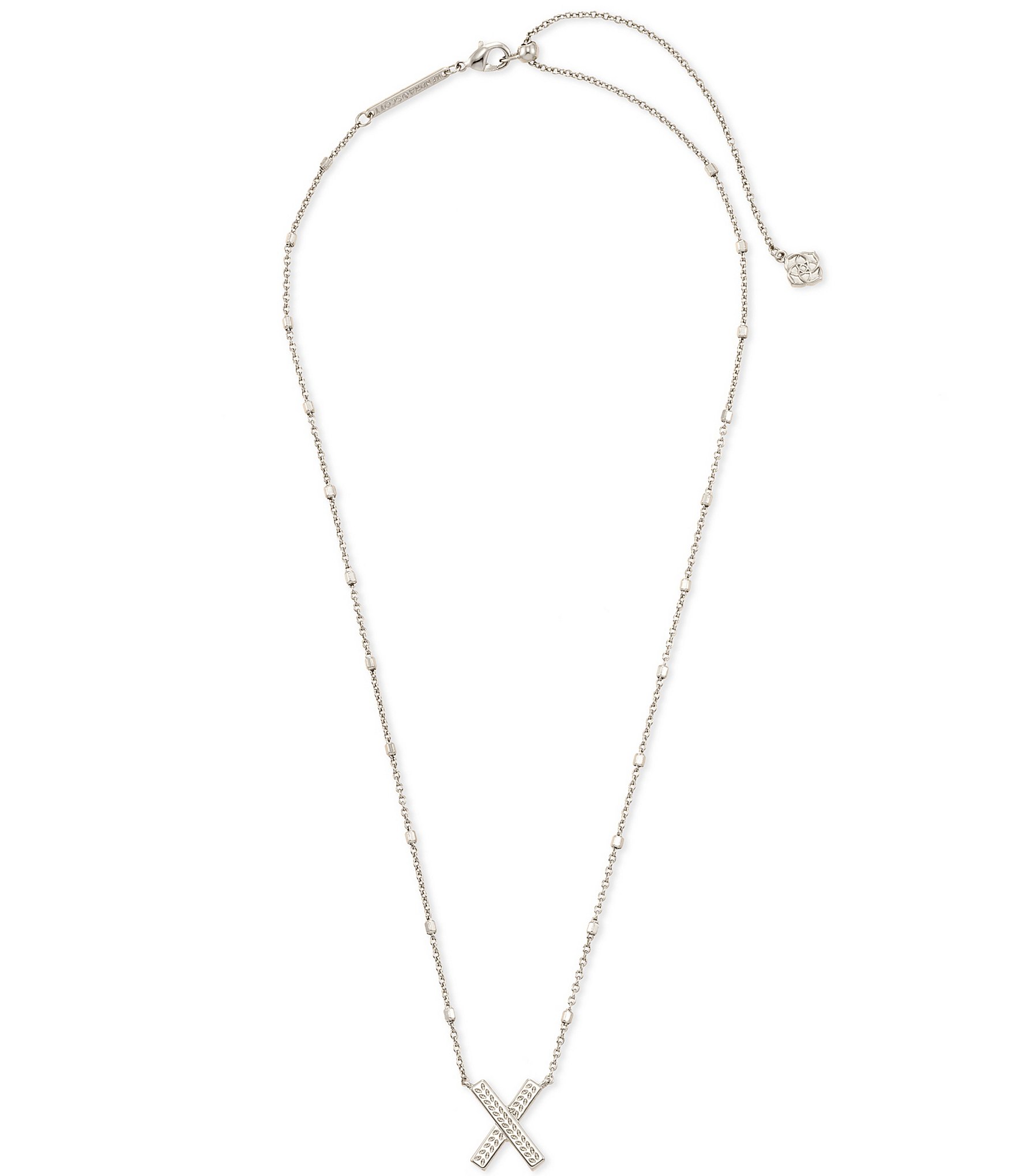 Kendra Scott Letter Initial Pendant Necklace In Silver