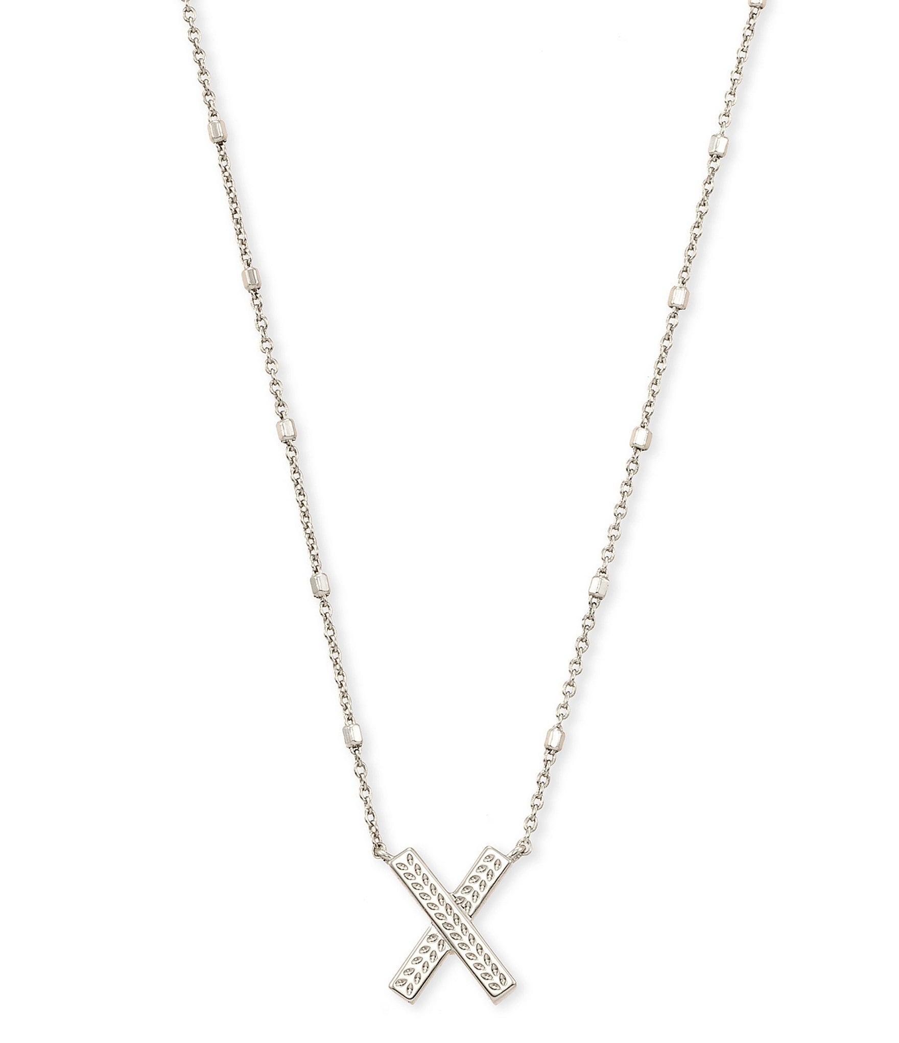 Kendra Scott Letter Initial Pendant Necklace In Silver