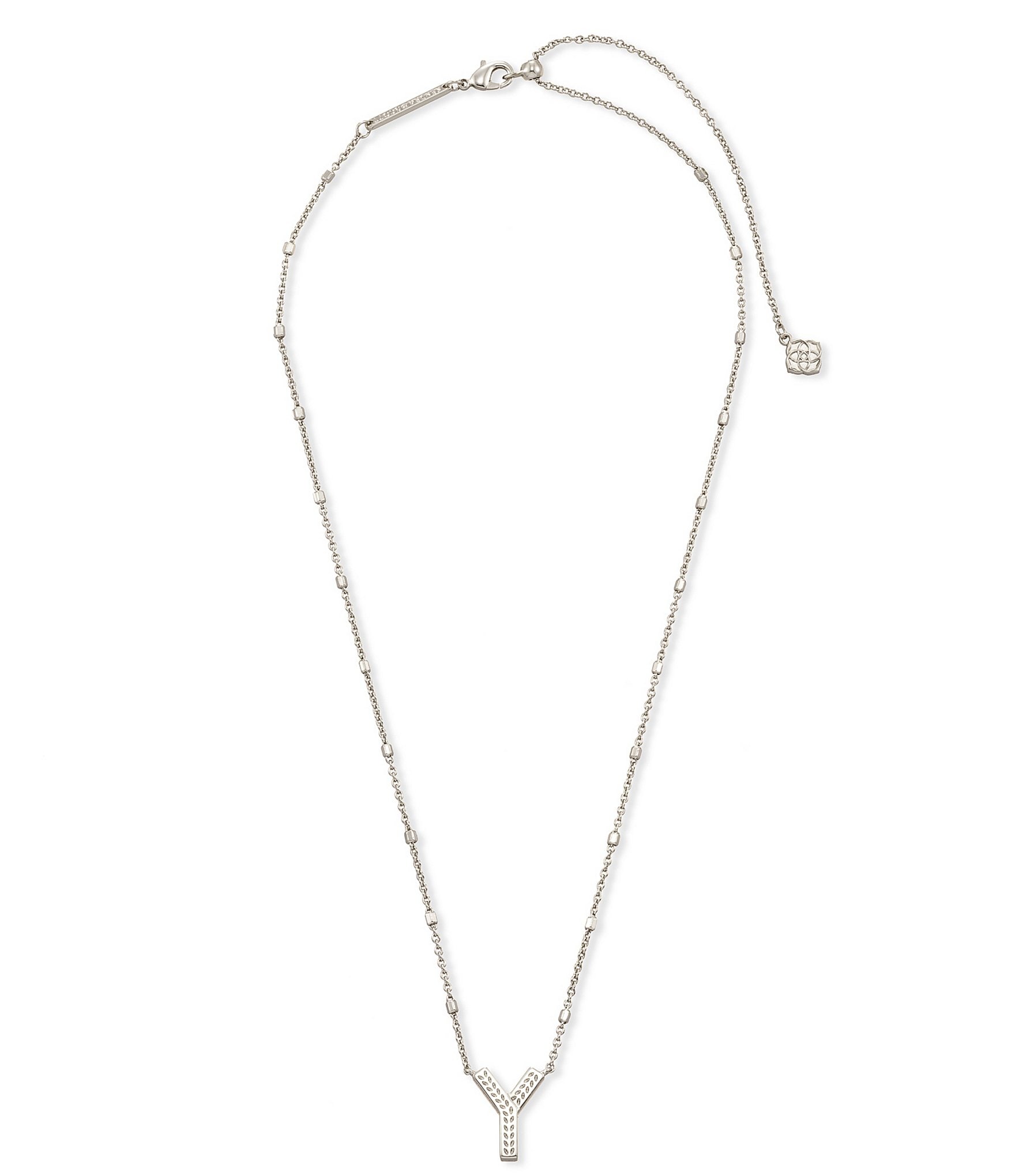 Kendra Scott Letter Initial Pendant Necklace In Silver