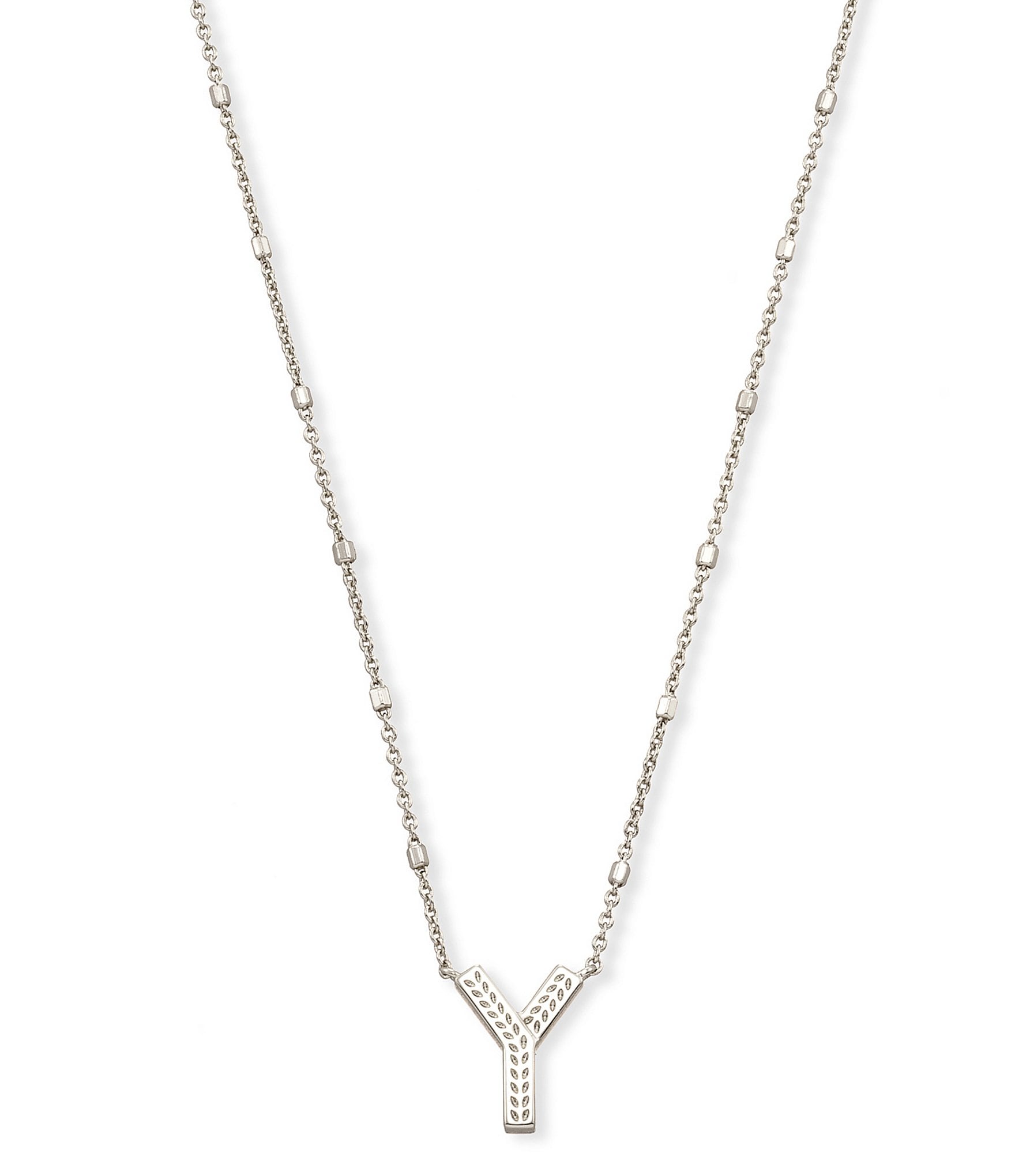 Kendra Scott Letter Initial Pendant Necklace In Silver