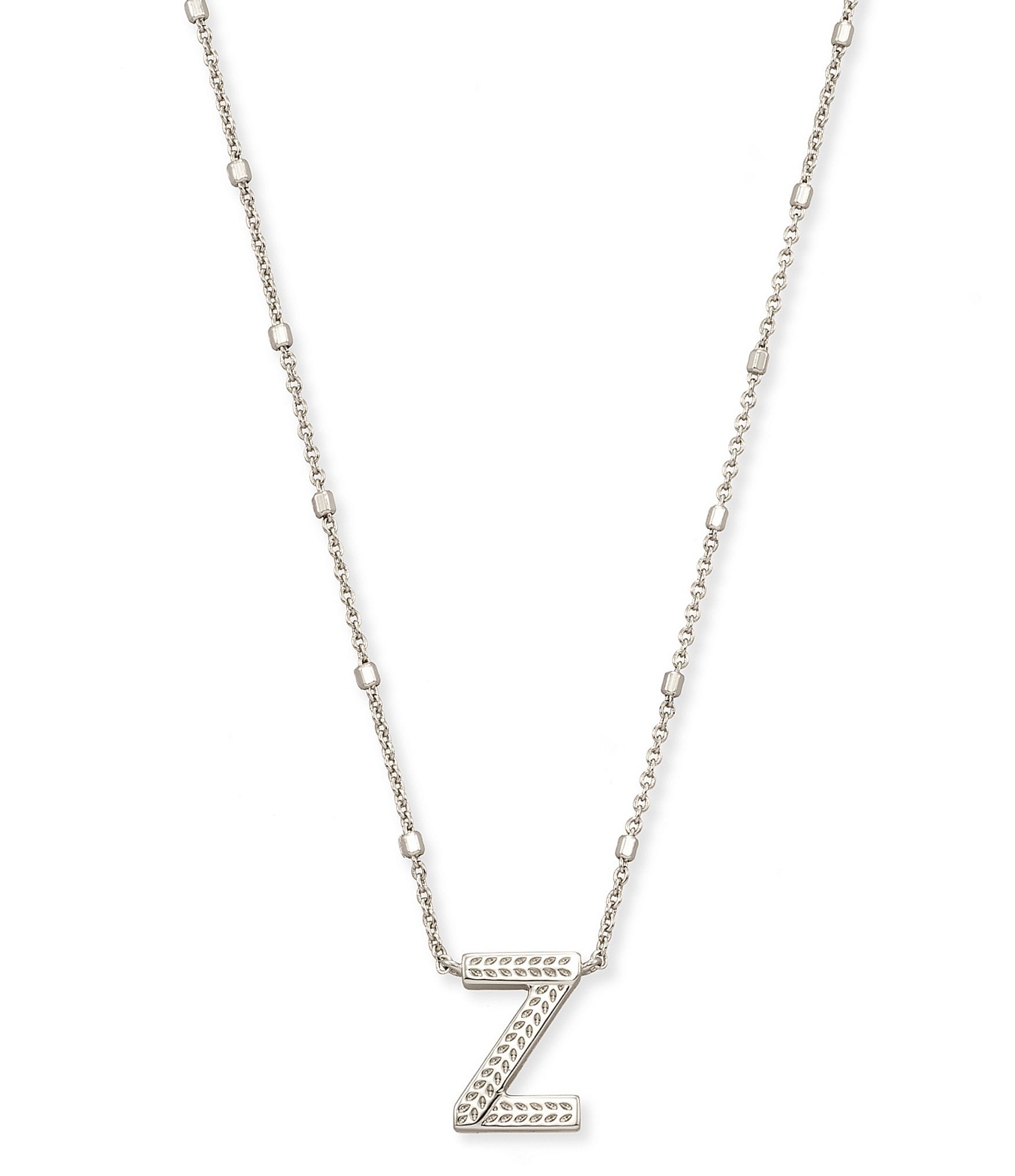 Kendra Scott Letter Initial Pendant Necklace In Silver