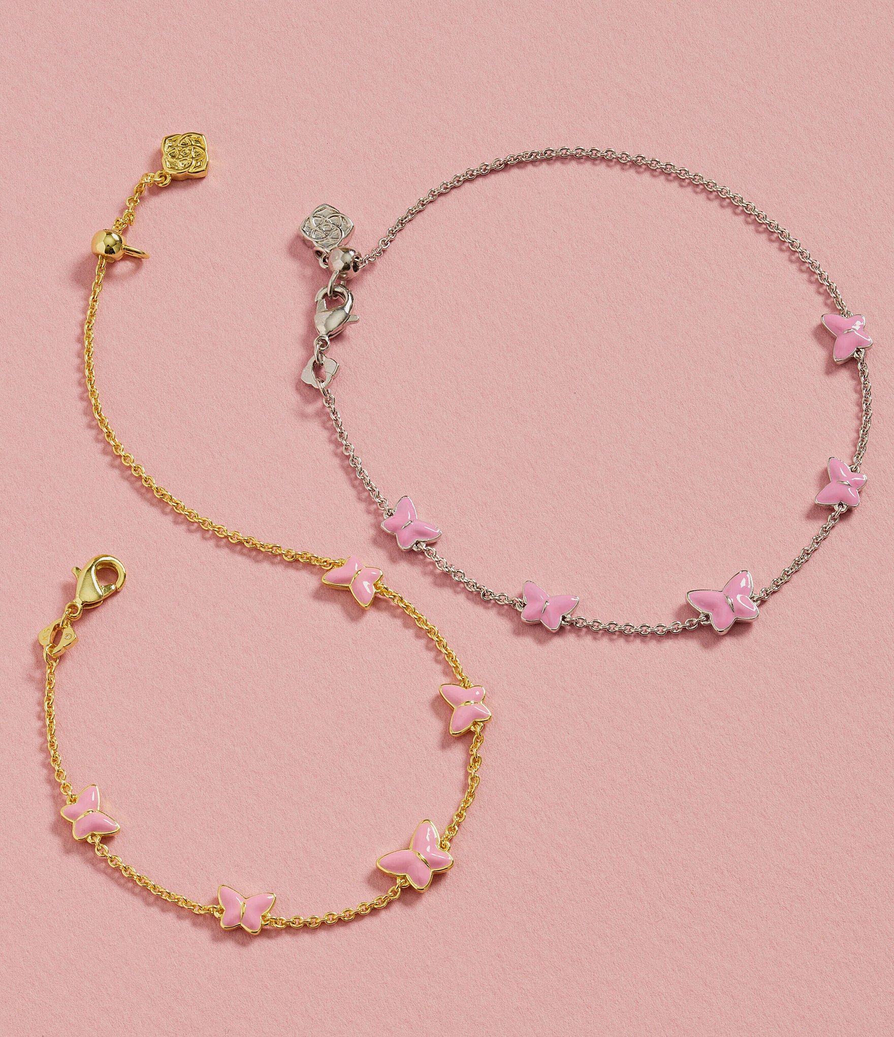 Kendra Scott Lillia Butterfly Enamel Delicate Chain Line Bracelet