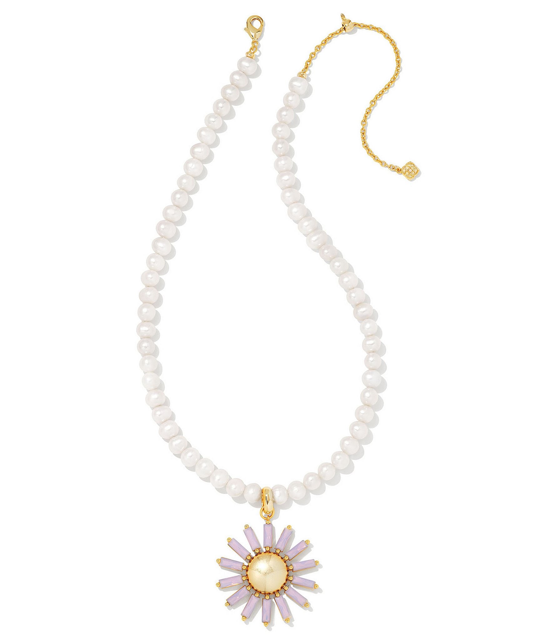 Kendra Scott Madison Daisy Pearl Gold Long Pendant Necklace | Dillard's
