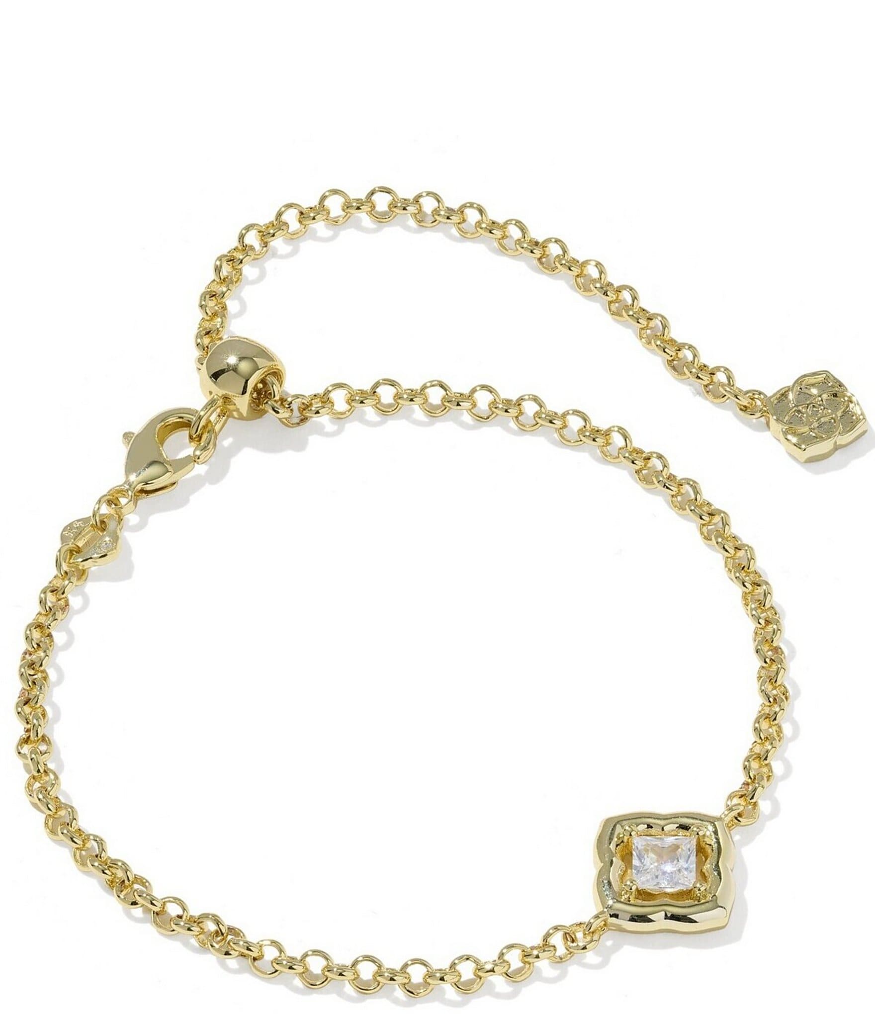 Kendra Scott Mallory Crystal Delicate Chain Line Bracelet
