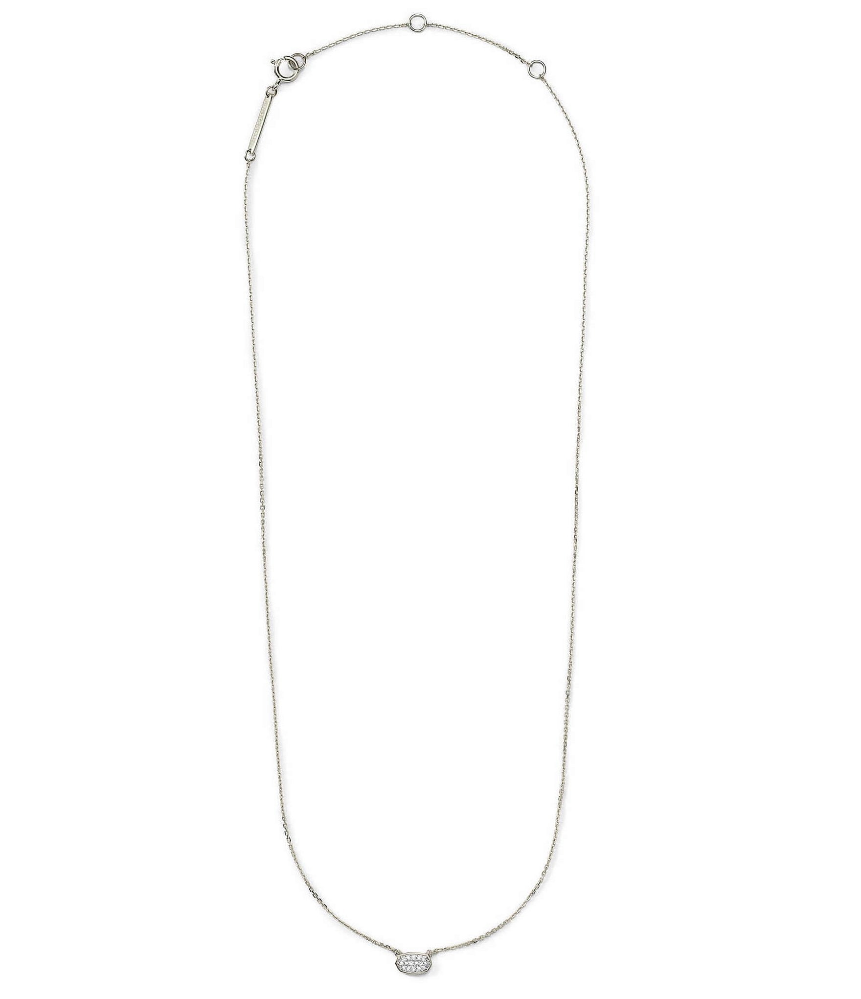 Kendra Scott Marisa Pendant Necklace In White Diamond And 14K Gold