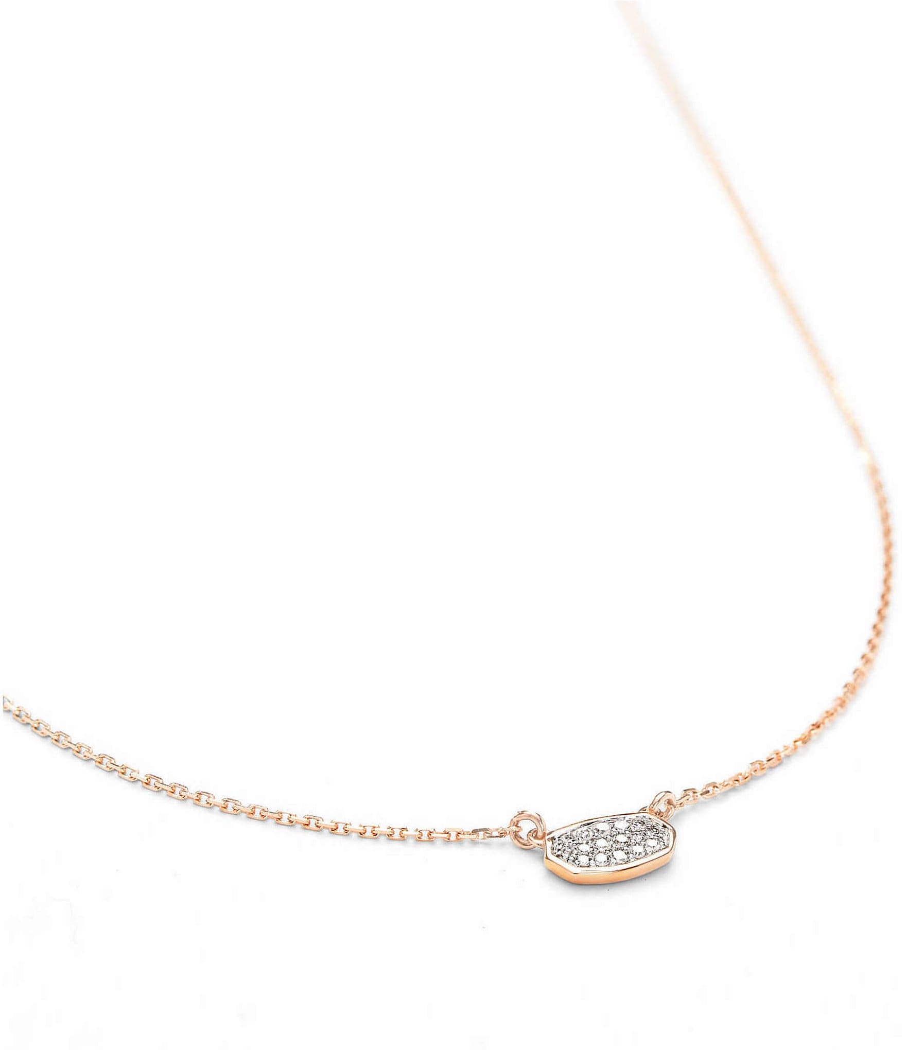 Kendra Scott Marisa Pendant Necklace In White Diamond And 14K Gold